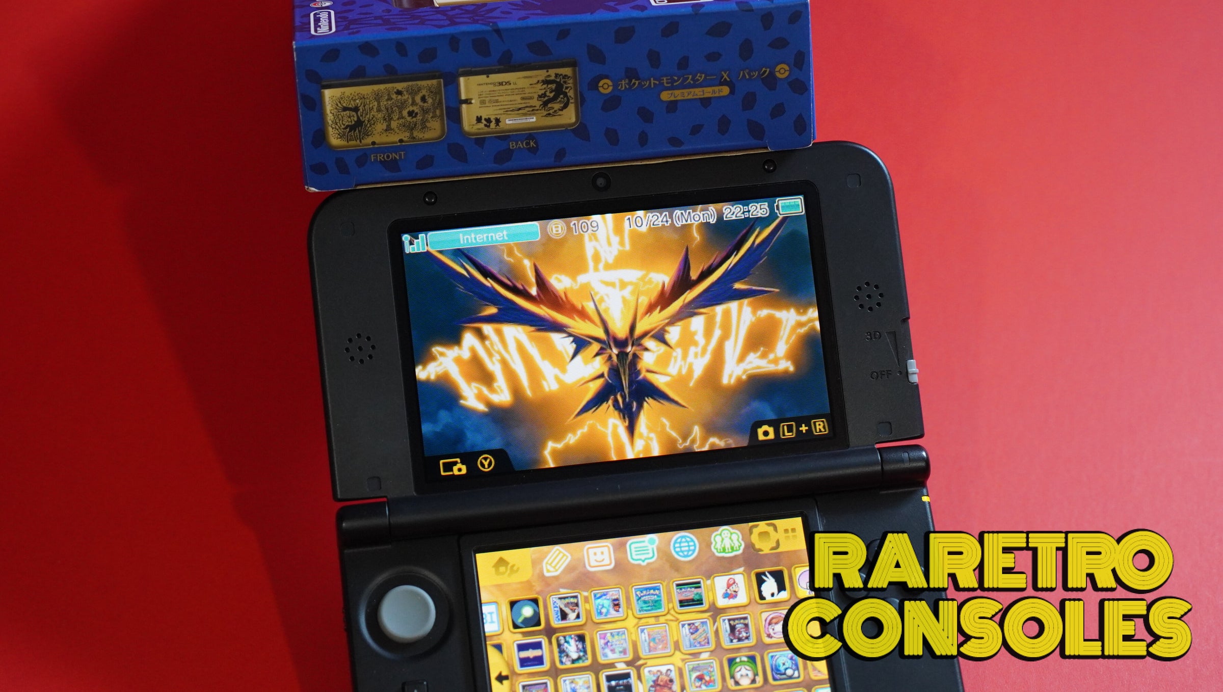 Nintendo 3DS XL Pokémon X Y Premium Gold with Blue Box | Raretro