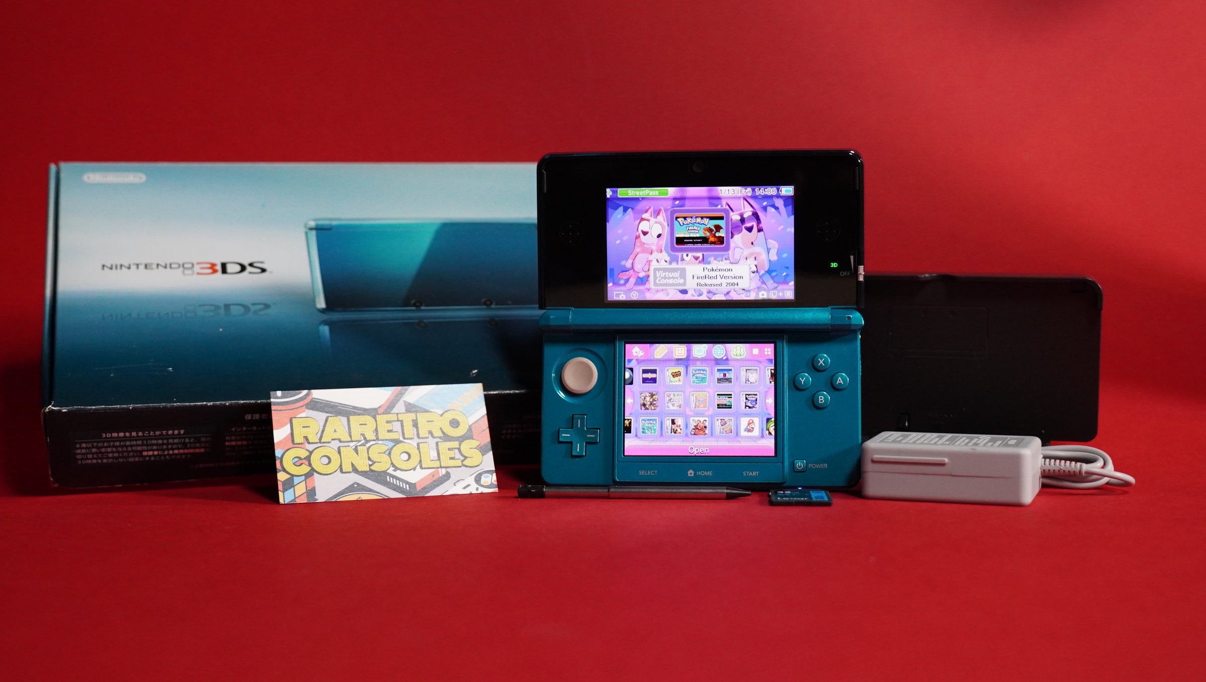 Aqua Nintendo 3DS with Original Box | Raretro Consoles