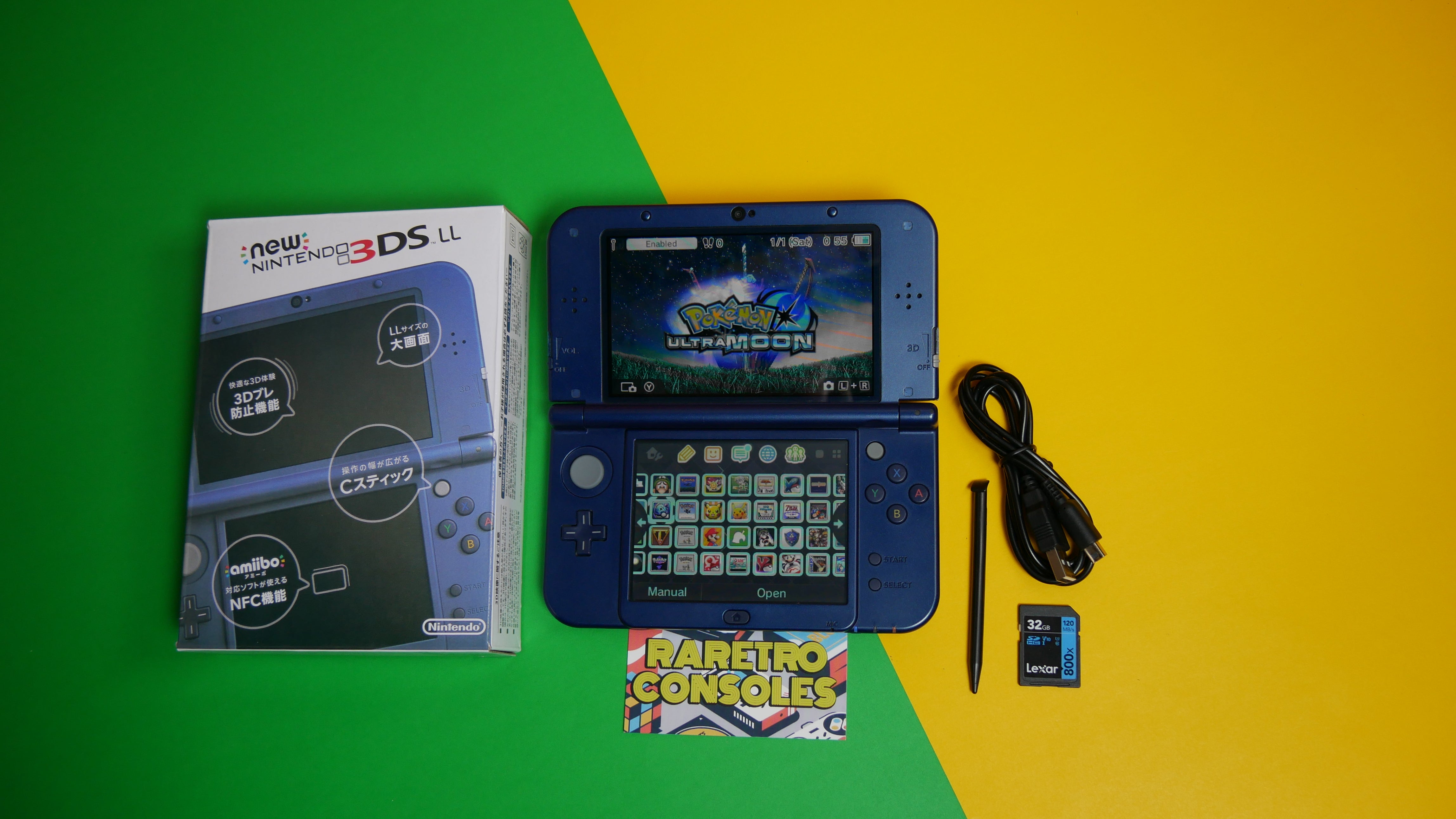Nintendo Switch 3DSpsp Top IPS New Nintendo 3DS XL in Metallic Blue with Box | Raretro