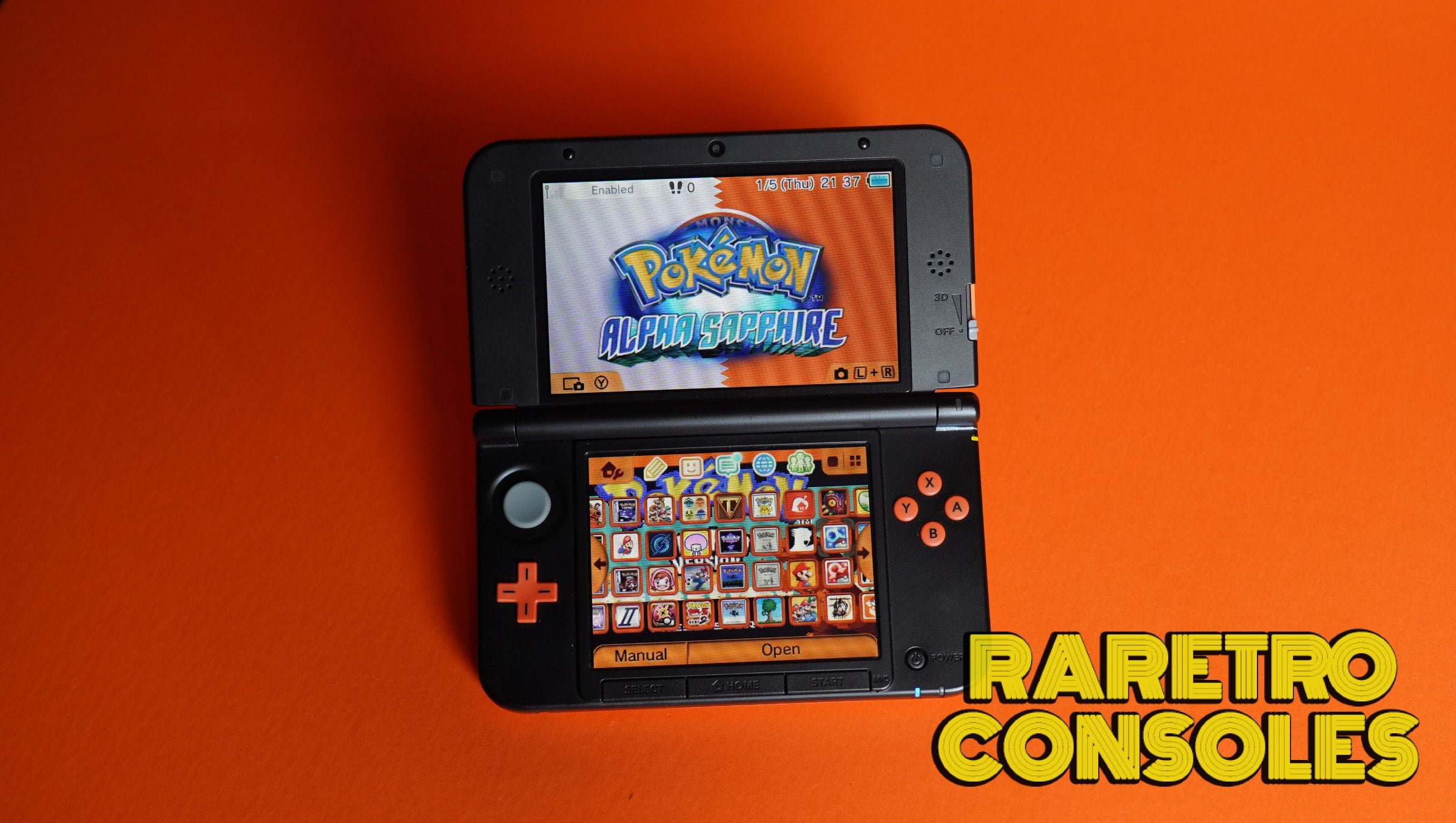 Charizard Orange x Black Nintendo 3DS XL (UV Print) | Raretro Consoles