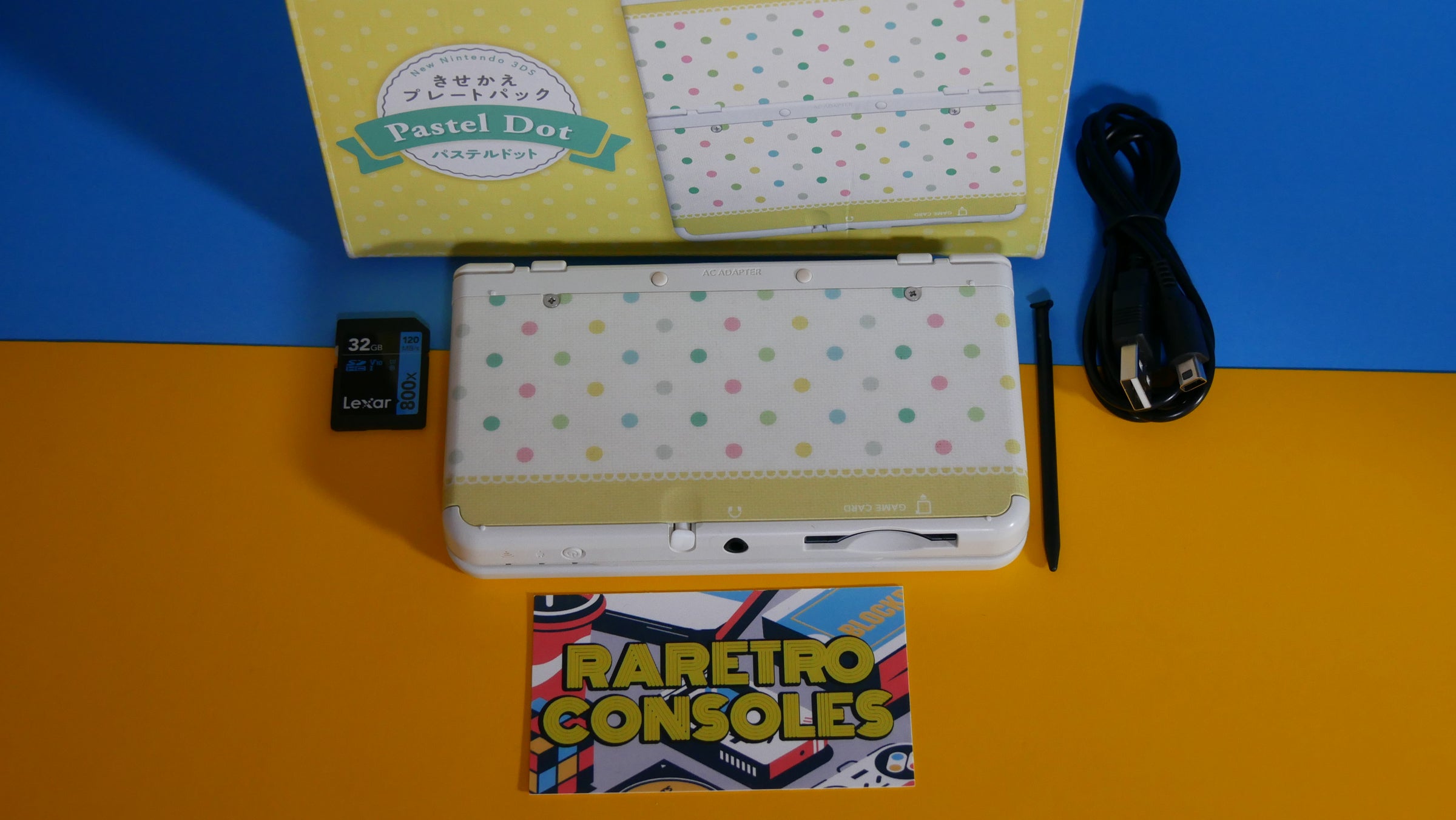 New Nintendo 3DS with Pastel Dot Plates & Box | Raretro Consoles