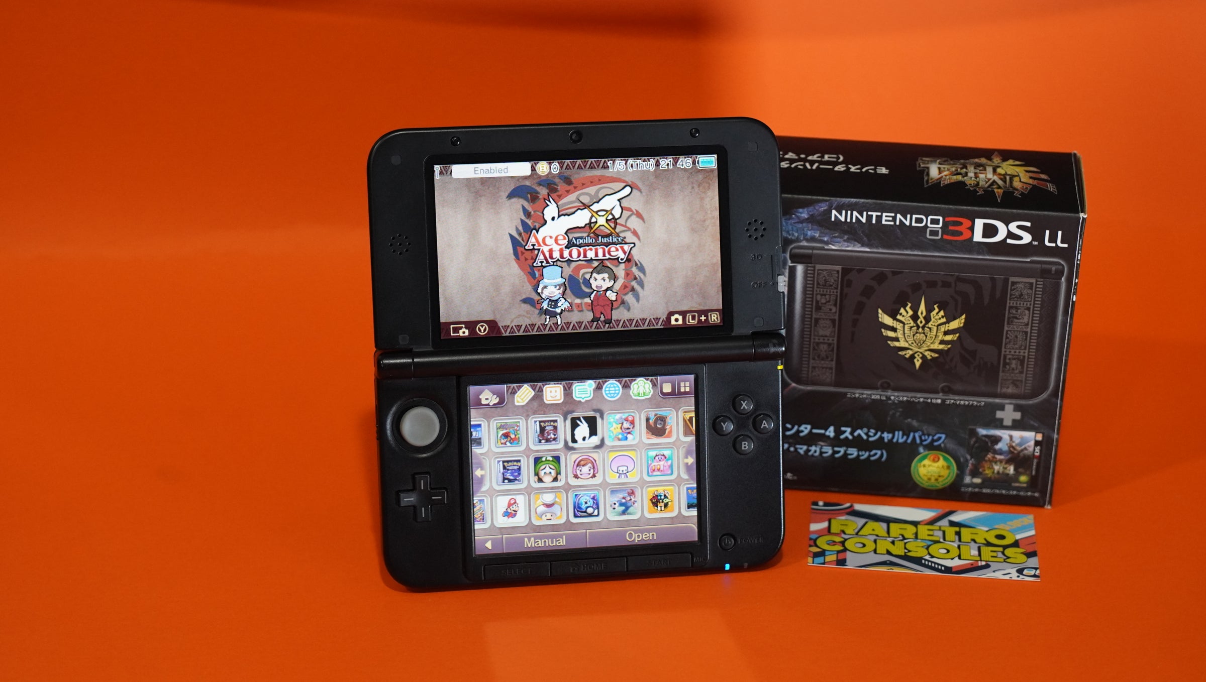 Nintendo 3DS XL Monster Hunter 4 Limited Edition With Box