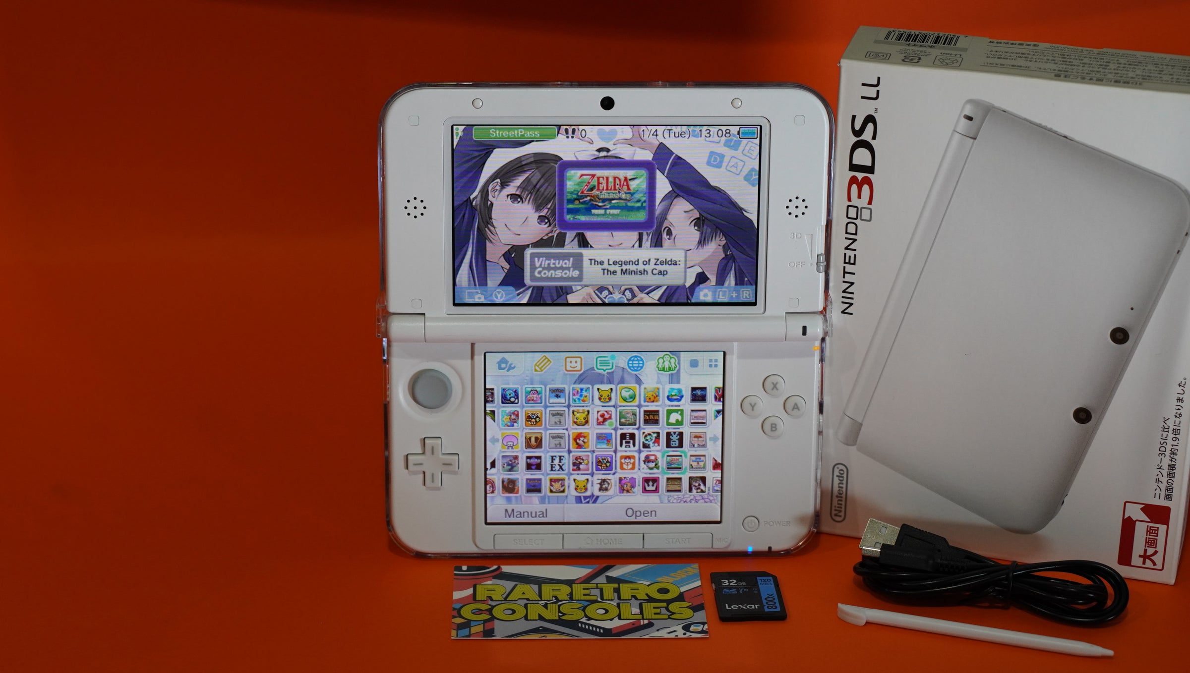 White Nintendo 3DS XL with Custom Love Plus+ Nene Shell | Raretro