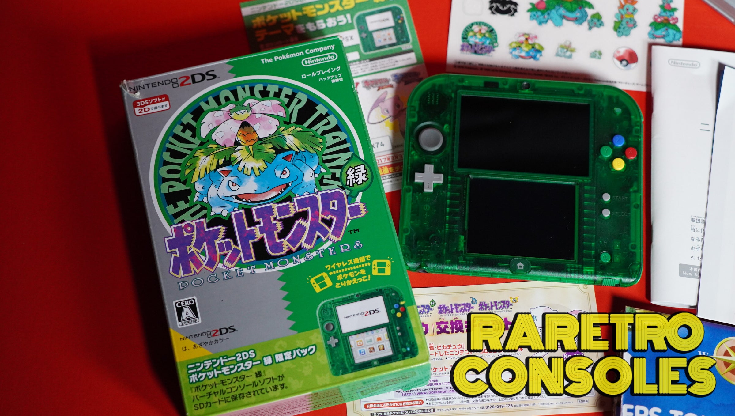 Nintendo 2DS Pokémon Green Limited Edition Console With Box