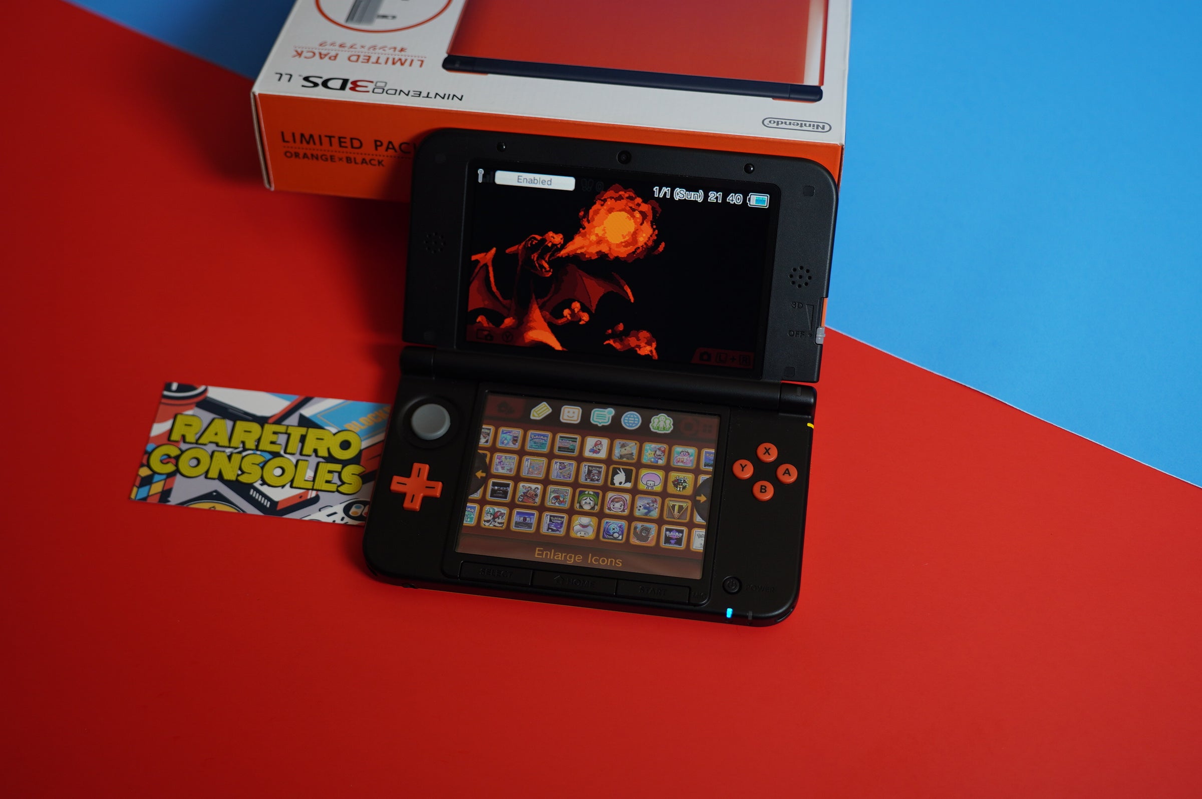 Orange Nintendo 3DS XL with Box | Raretro Consoles