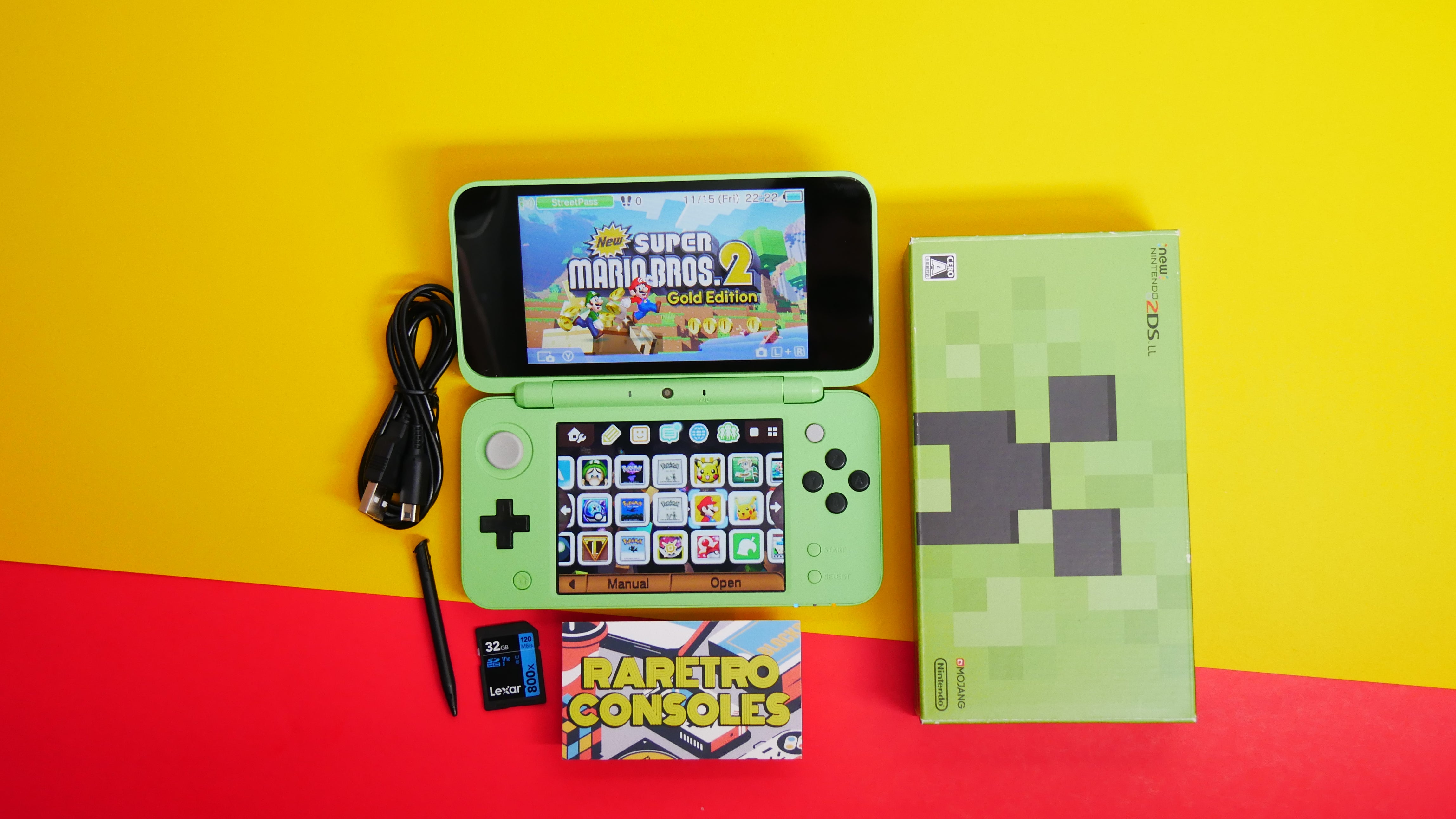 Nintendo New 2DS XL Minecraft Edition 'Creeper' with Box Raretro