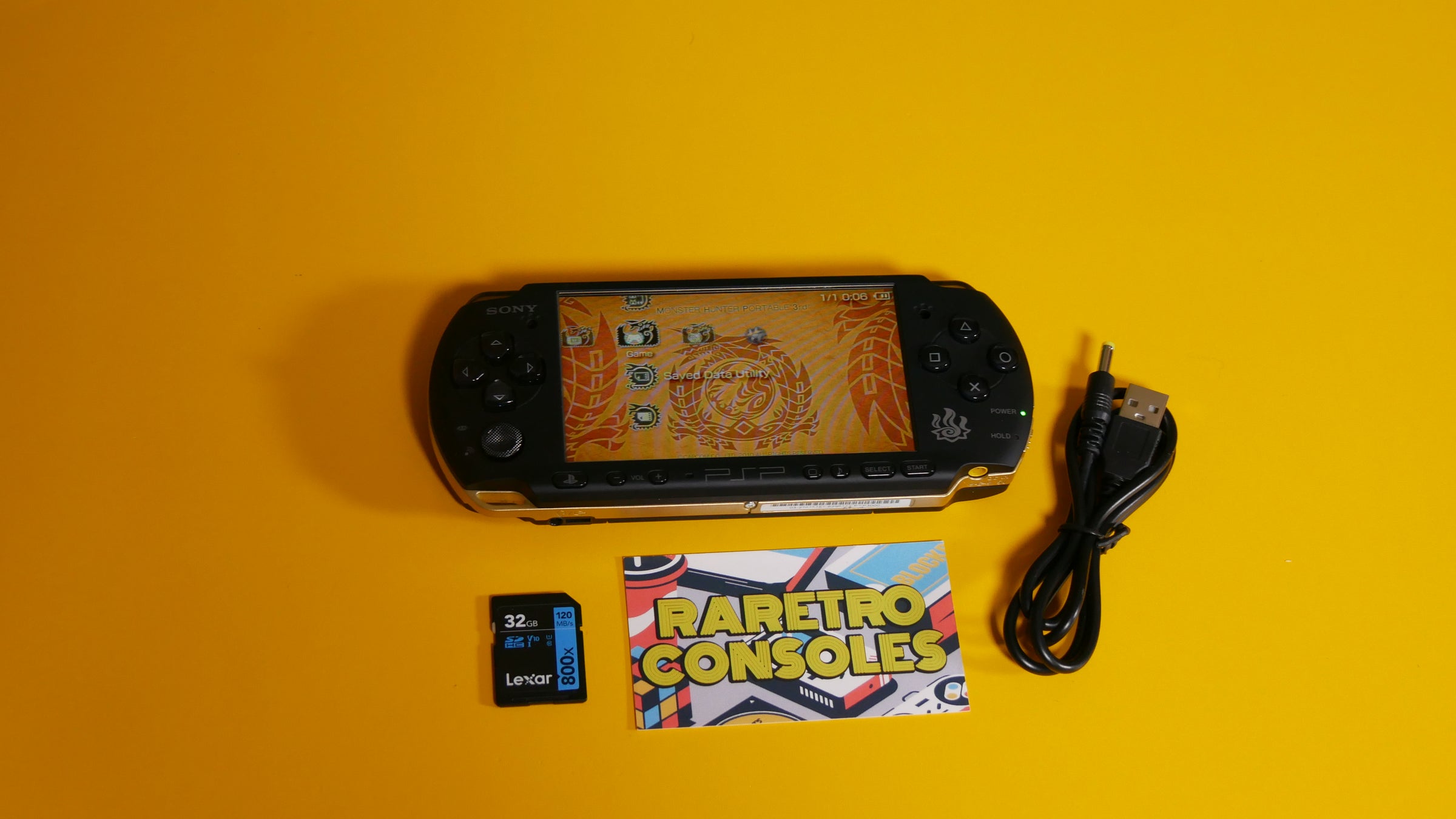 PSP 3000 Monster Hunter 3 Matte Black Japanese Limited PSP 3000 Monster Hunter 3 Matte Black Japanese Limited