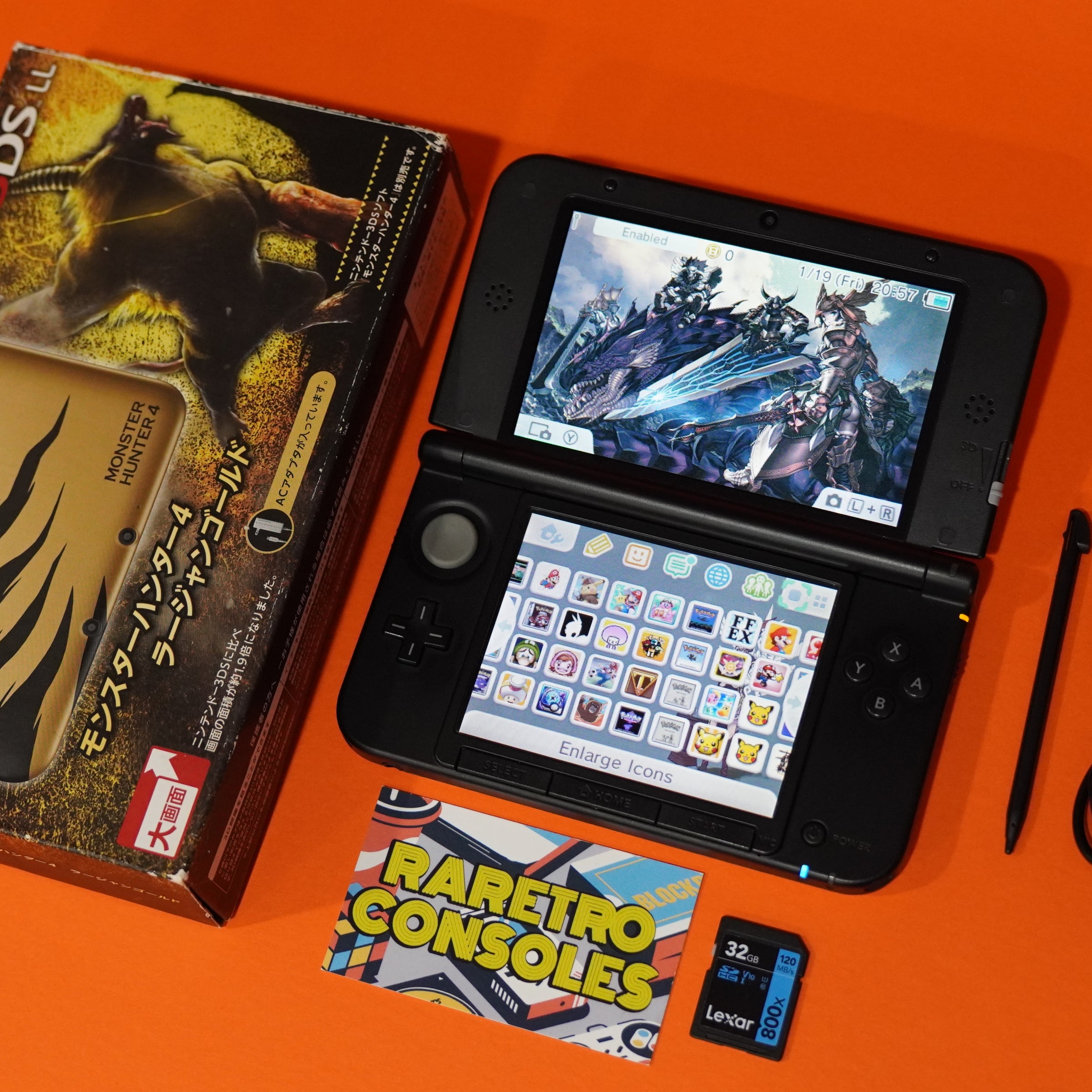 Nintendo 3DS XL Monster Hunter 4 Rajang Gold with box | Raretro