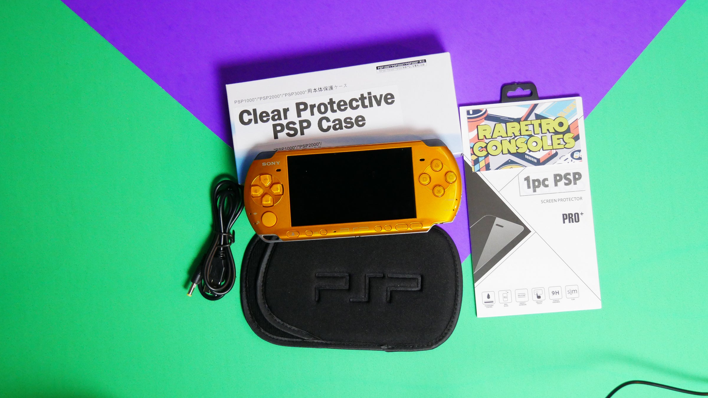 Yellow Sony Playstation Portable PSP 3000 | Raretro Consoles