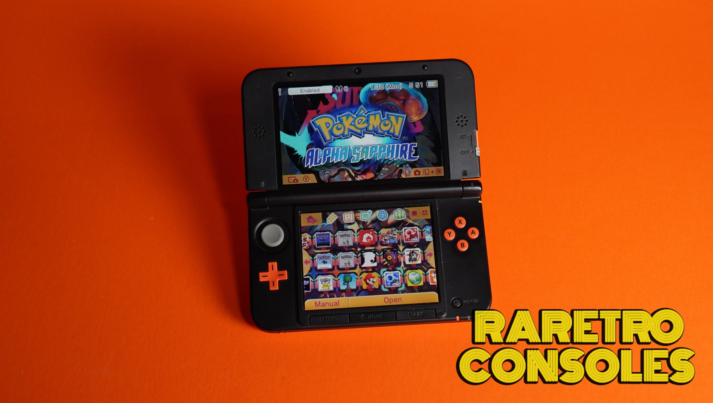 Orange x Black Nintendo 3DS XL | Raretro Consoles