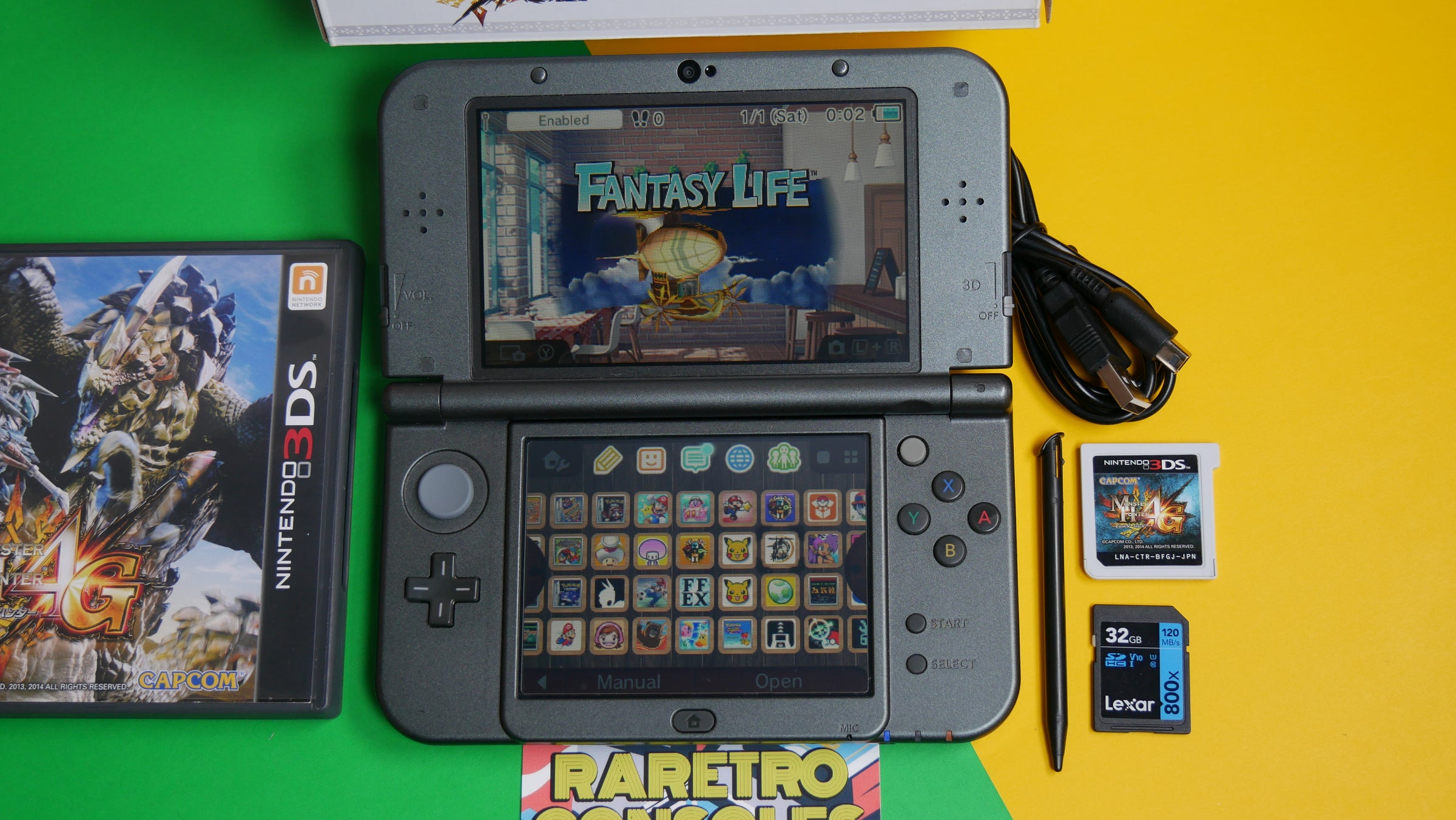 Dual IPS Nintendo New 3DS XL Monster Hunter 4G with Original Box 