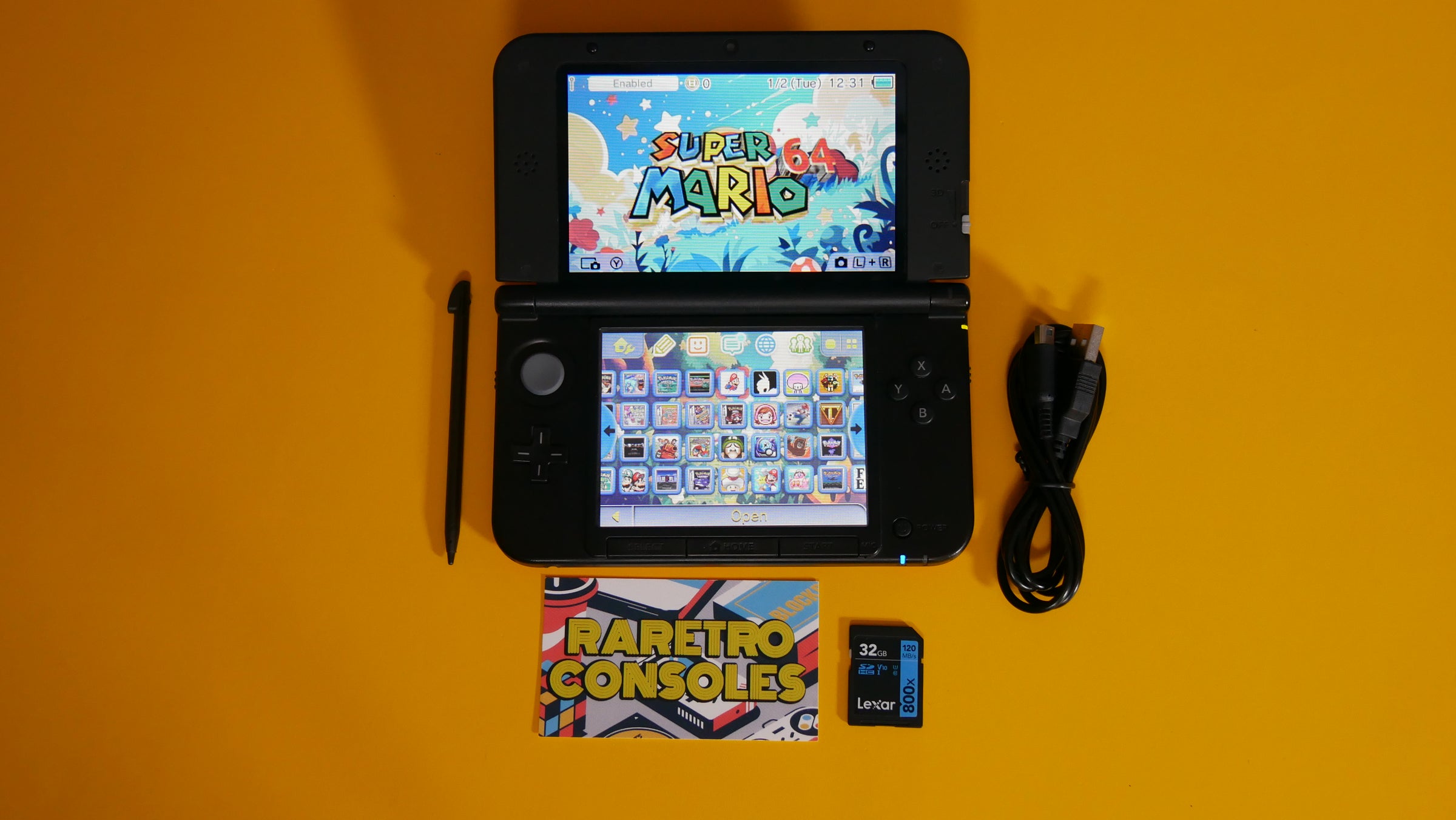 Nintendo 3DS 青 + Super Mario Bros. 3DS XL Blue/Black with New Super Mario Bros. & Oregon Trail