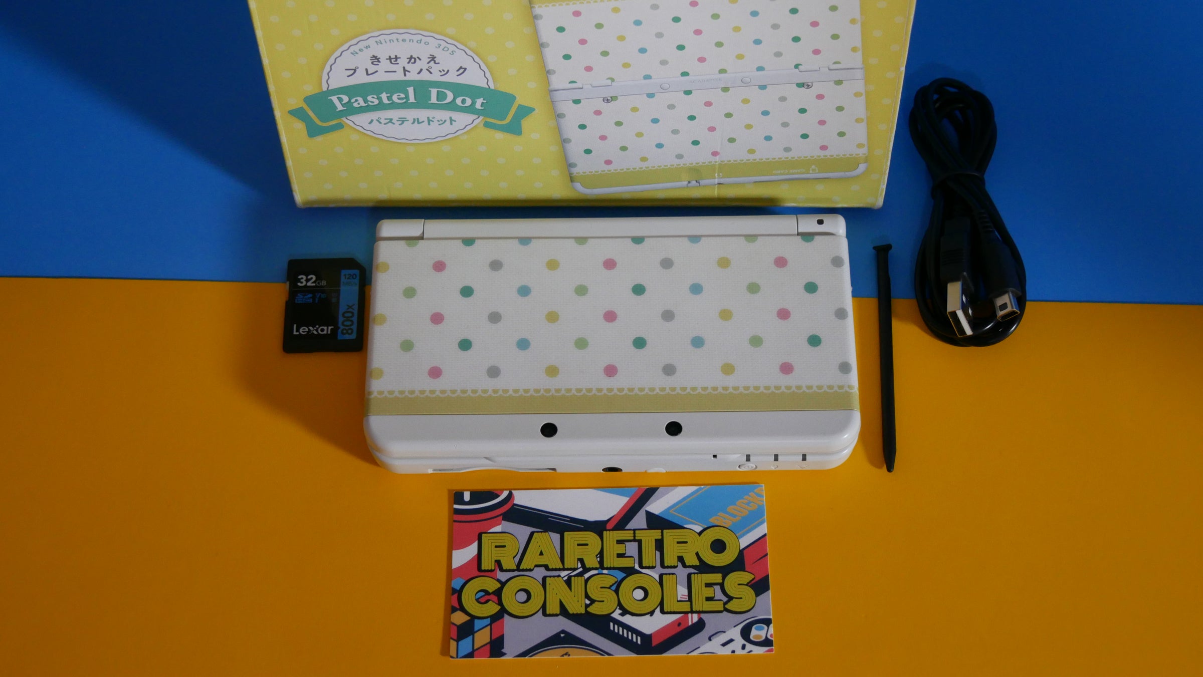 New Nintendo 3DS with Pastel Dot Plates & Box | Raretro Consoles