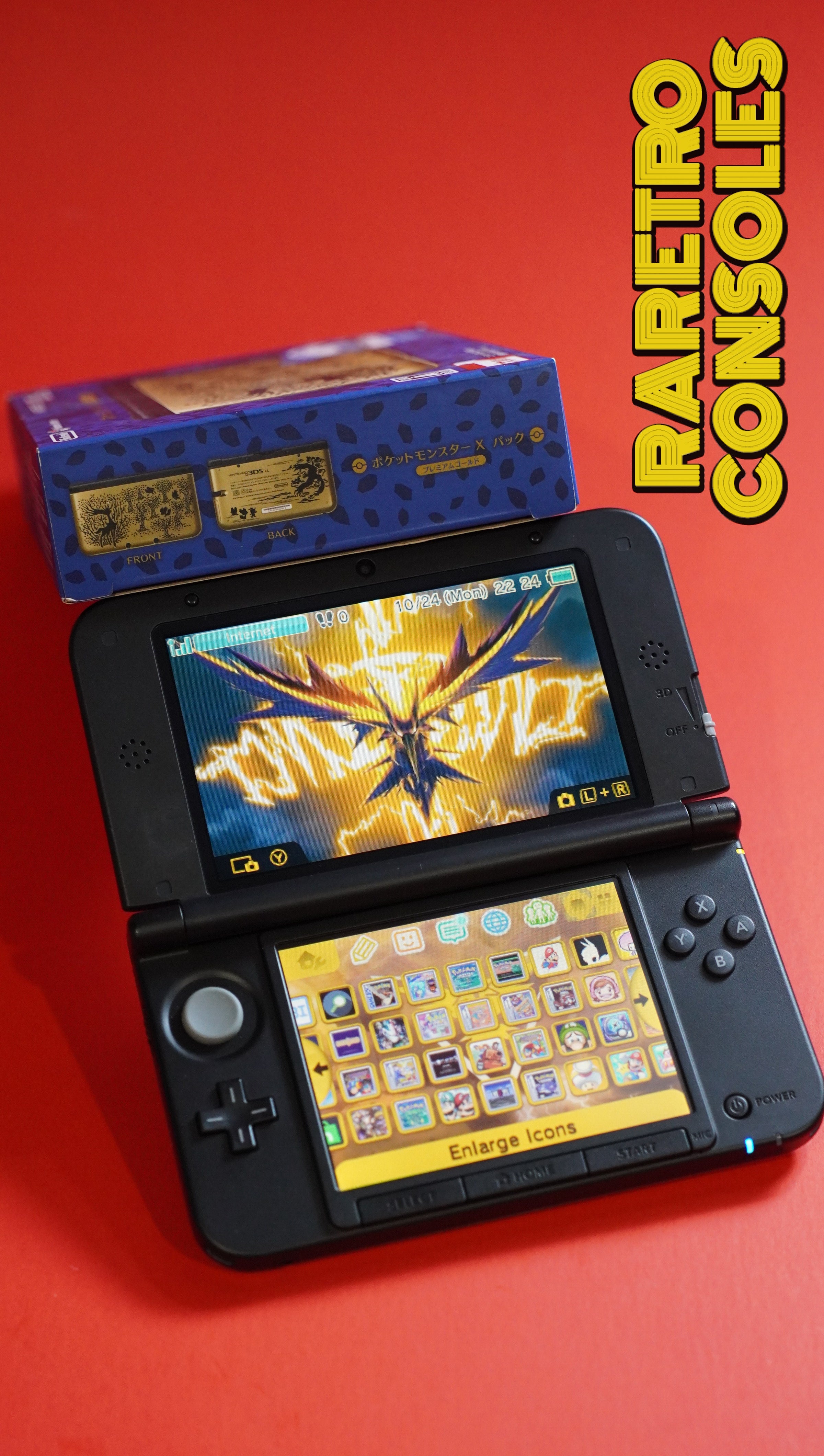 Nintendo 3DS XL Pokémon X Y Premium Gold with Blue Box | Raretro 