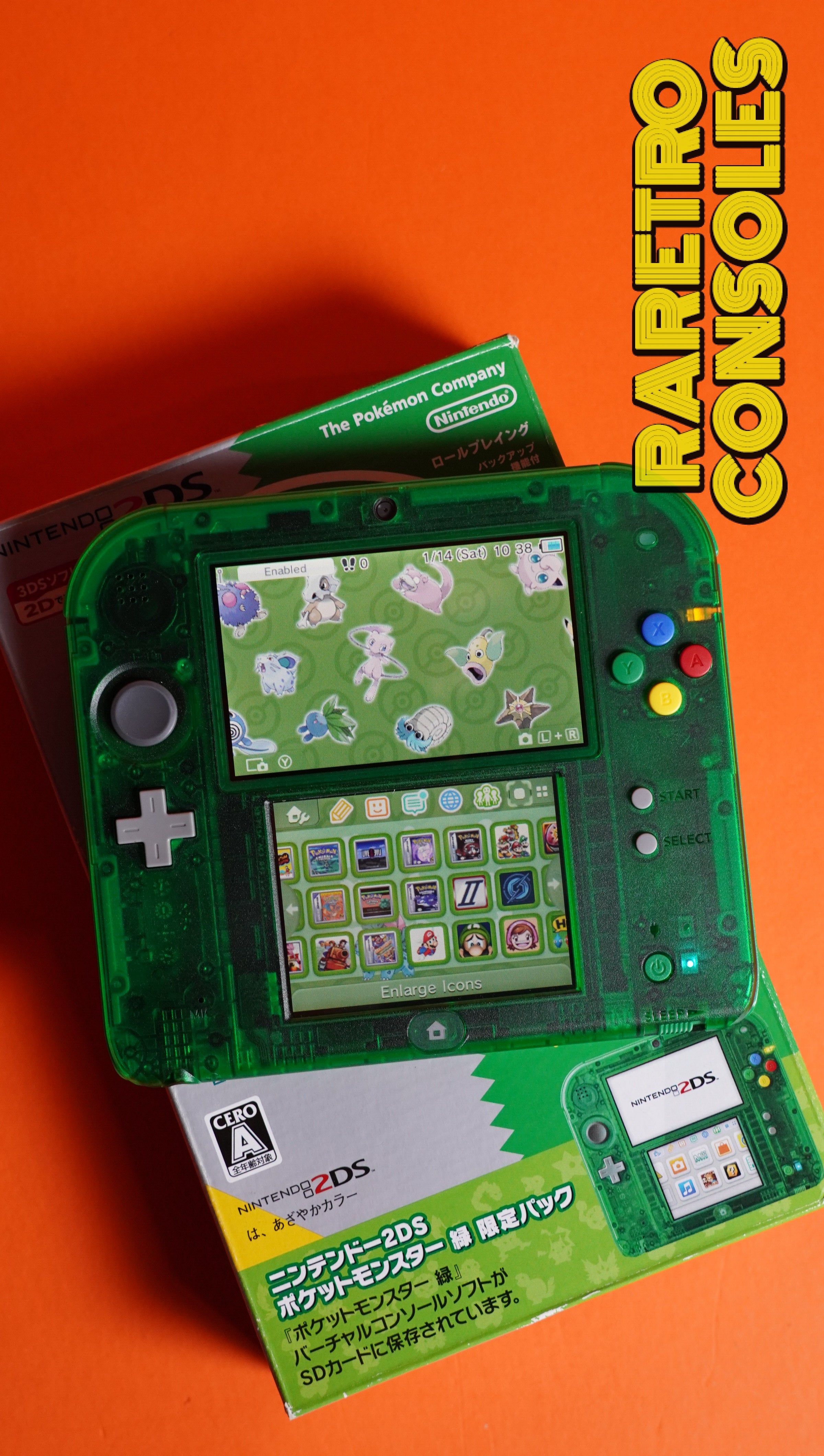 Nintendo 2DS Pokémon Green Limited Edition Console With Box