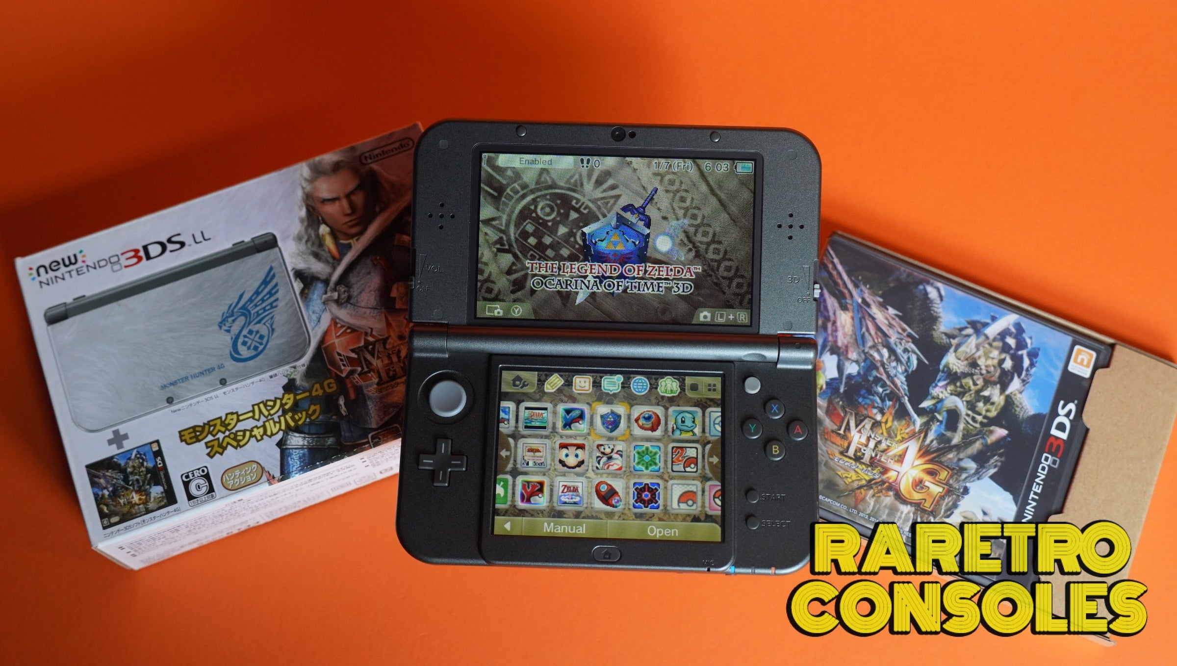 Dual IPS Nintendo New 3DS XL Monster Hunter 4G with Original Box 