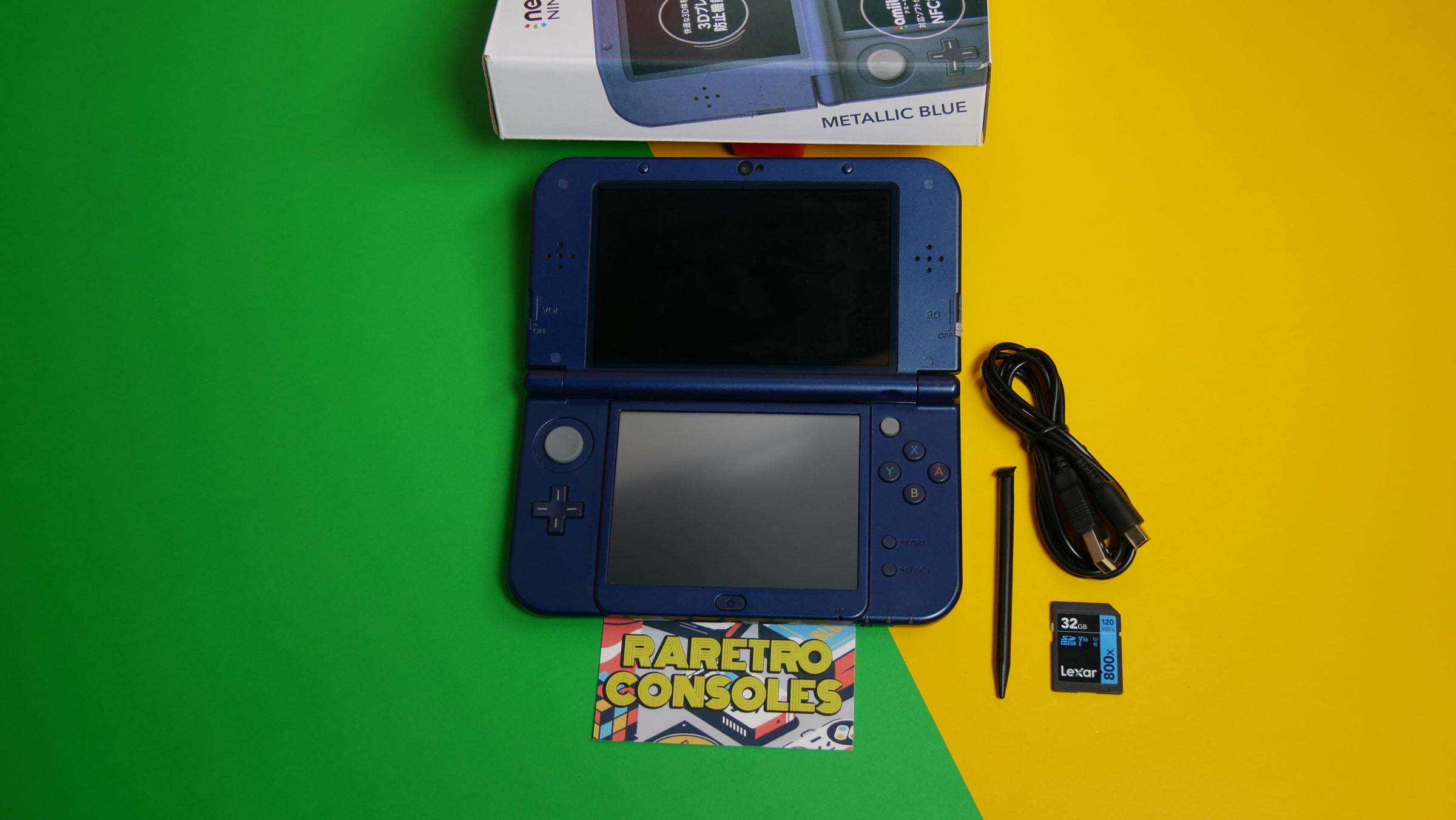 Top IPS New Nintendo 3DS XL in Metallic Blue with Box | Raretro