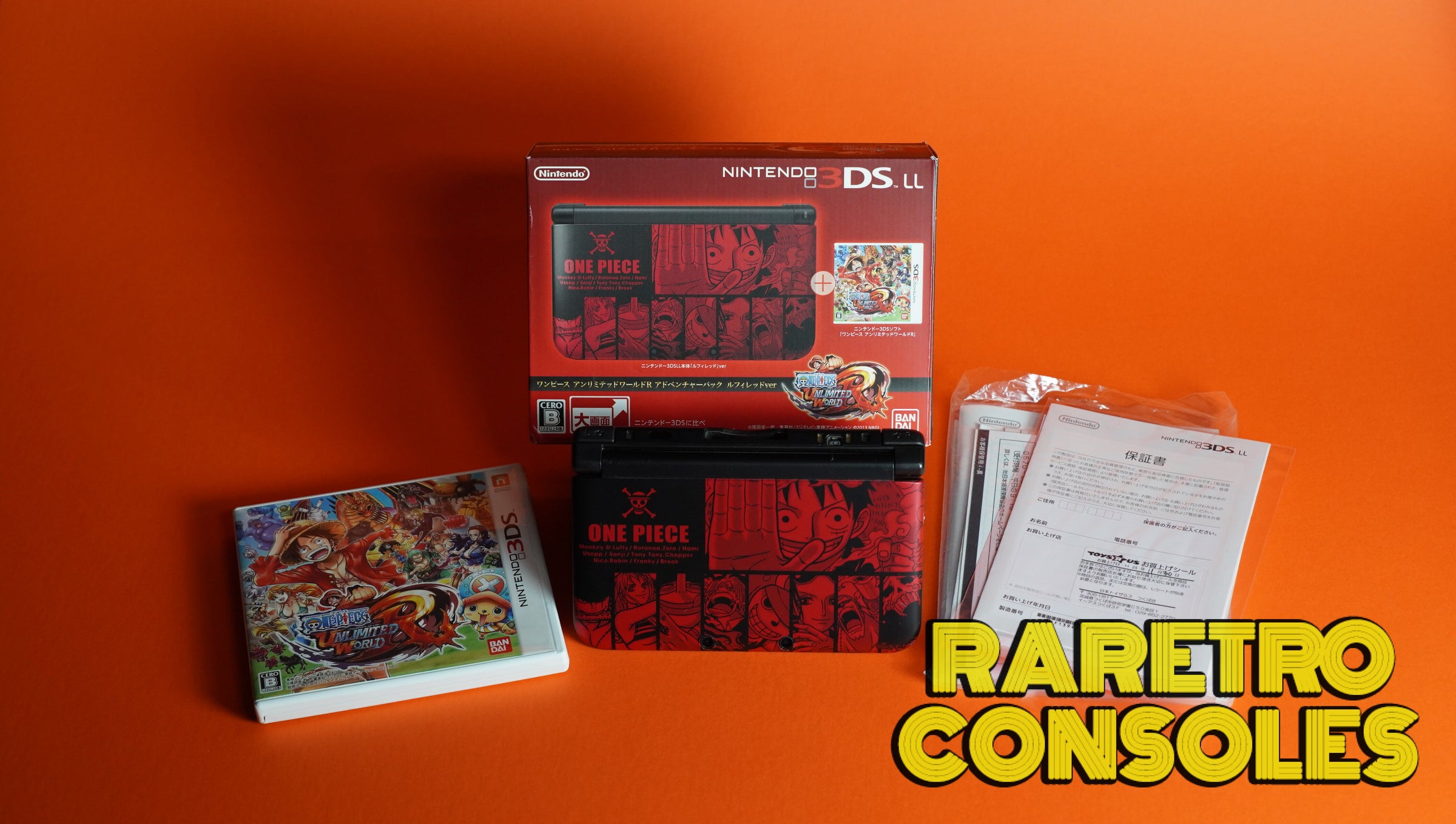 Nintendo 3DS XL One Piece Unlimited World Adventure Luffy Red With