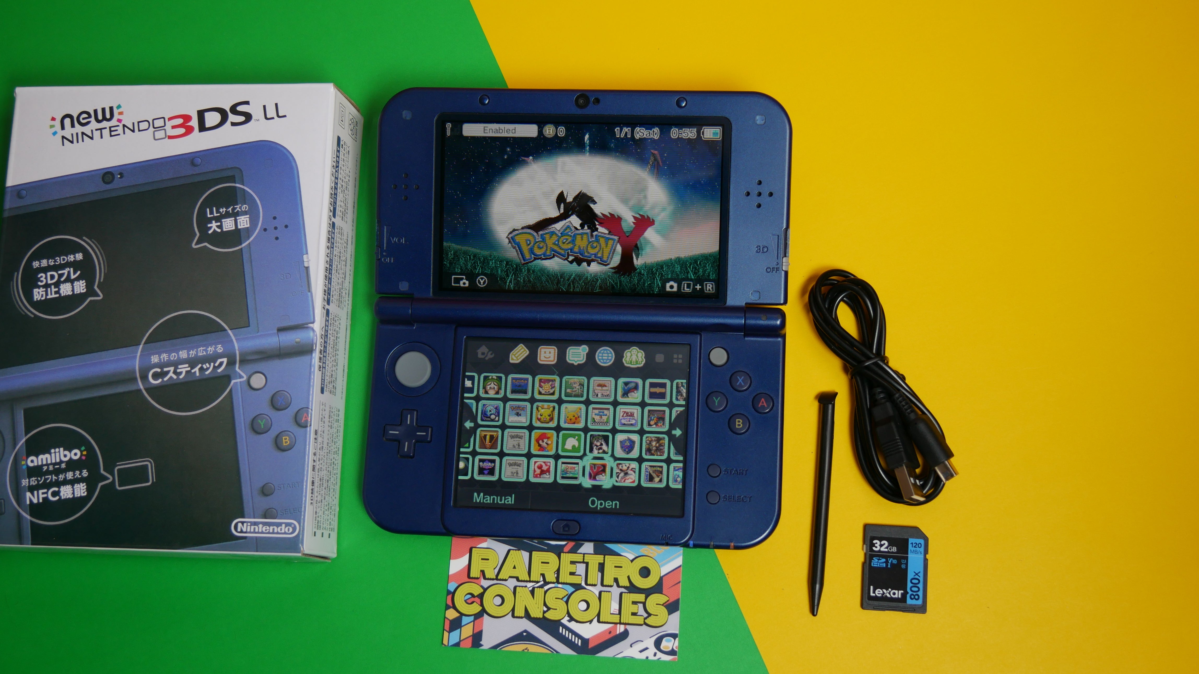 Top IPS New Nintendo 3DS XL in Metallic Blue with Box | Raretro