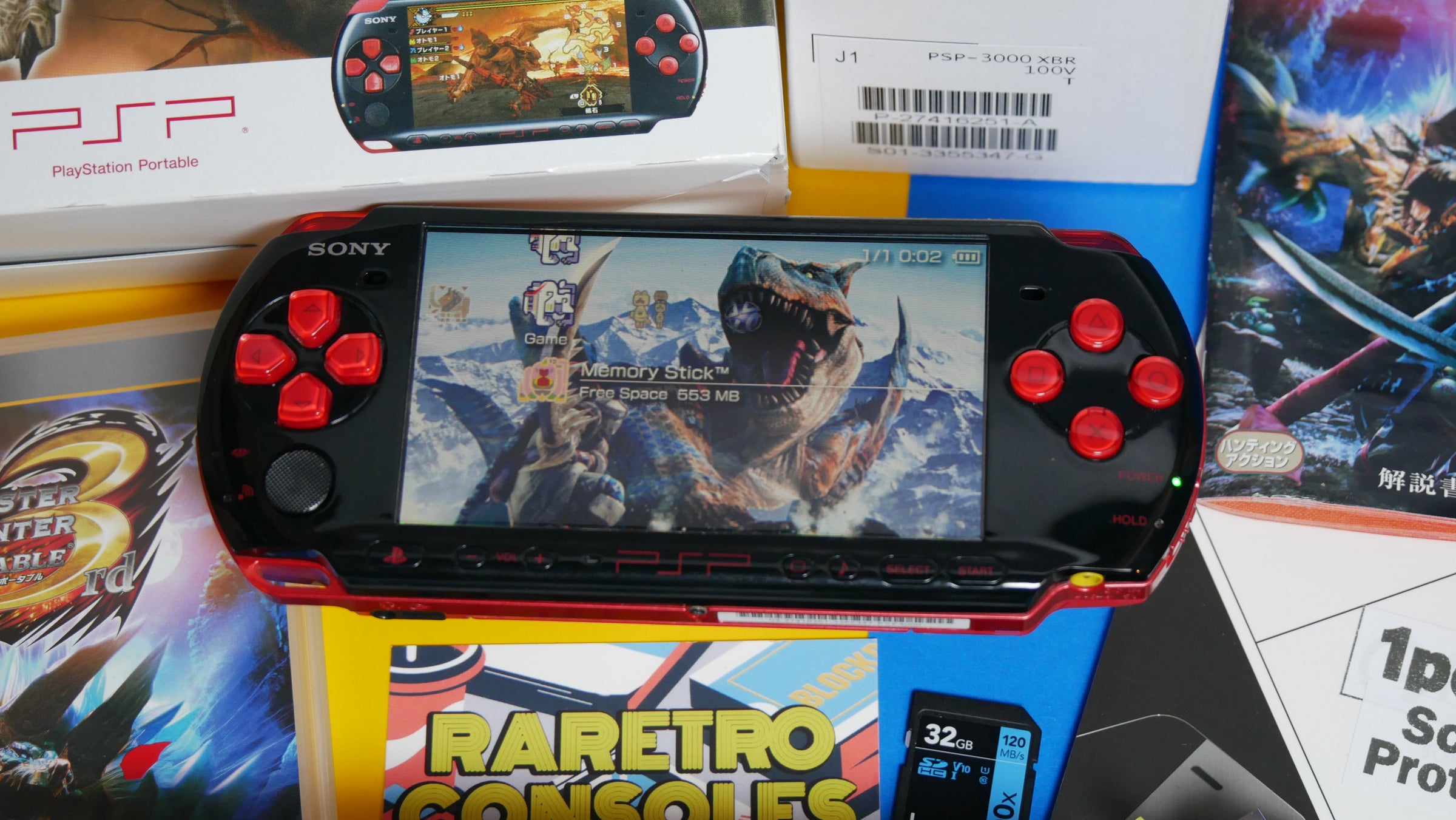 Monster Hunter Portable 3rd Red x Black PSP 3000 With Box