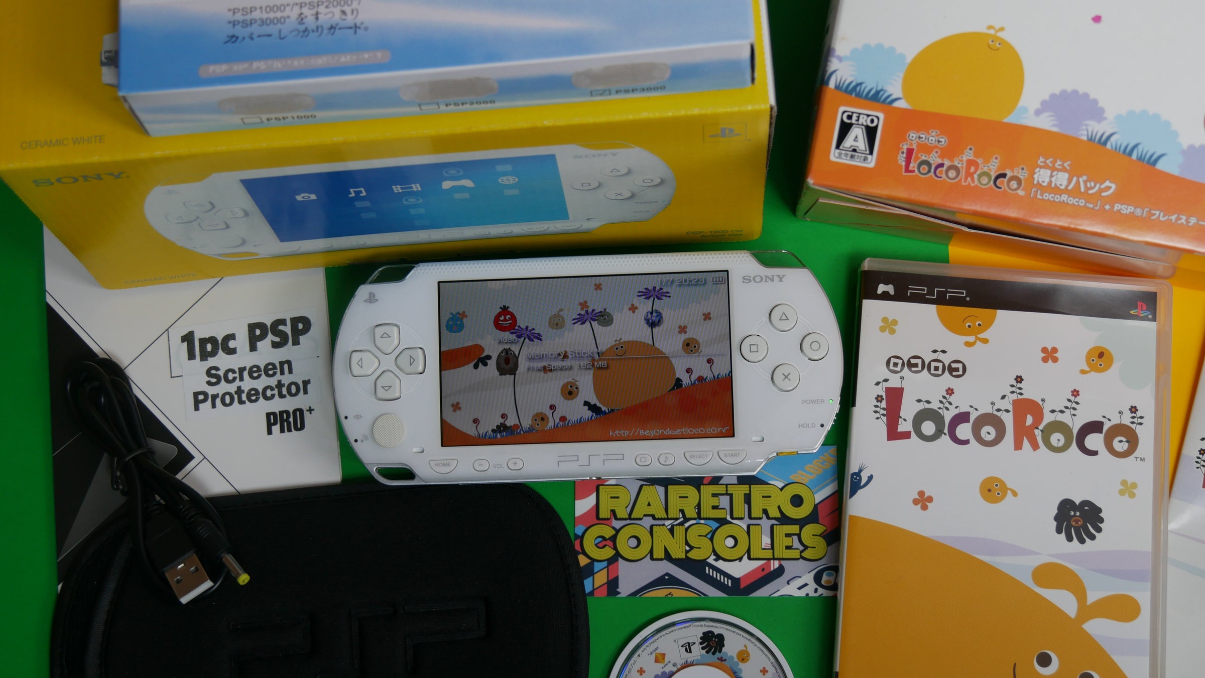Sony PSP 1000 LocoRoco Bundle in Artic White With Box | Raretro