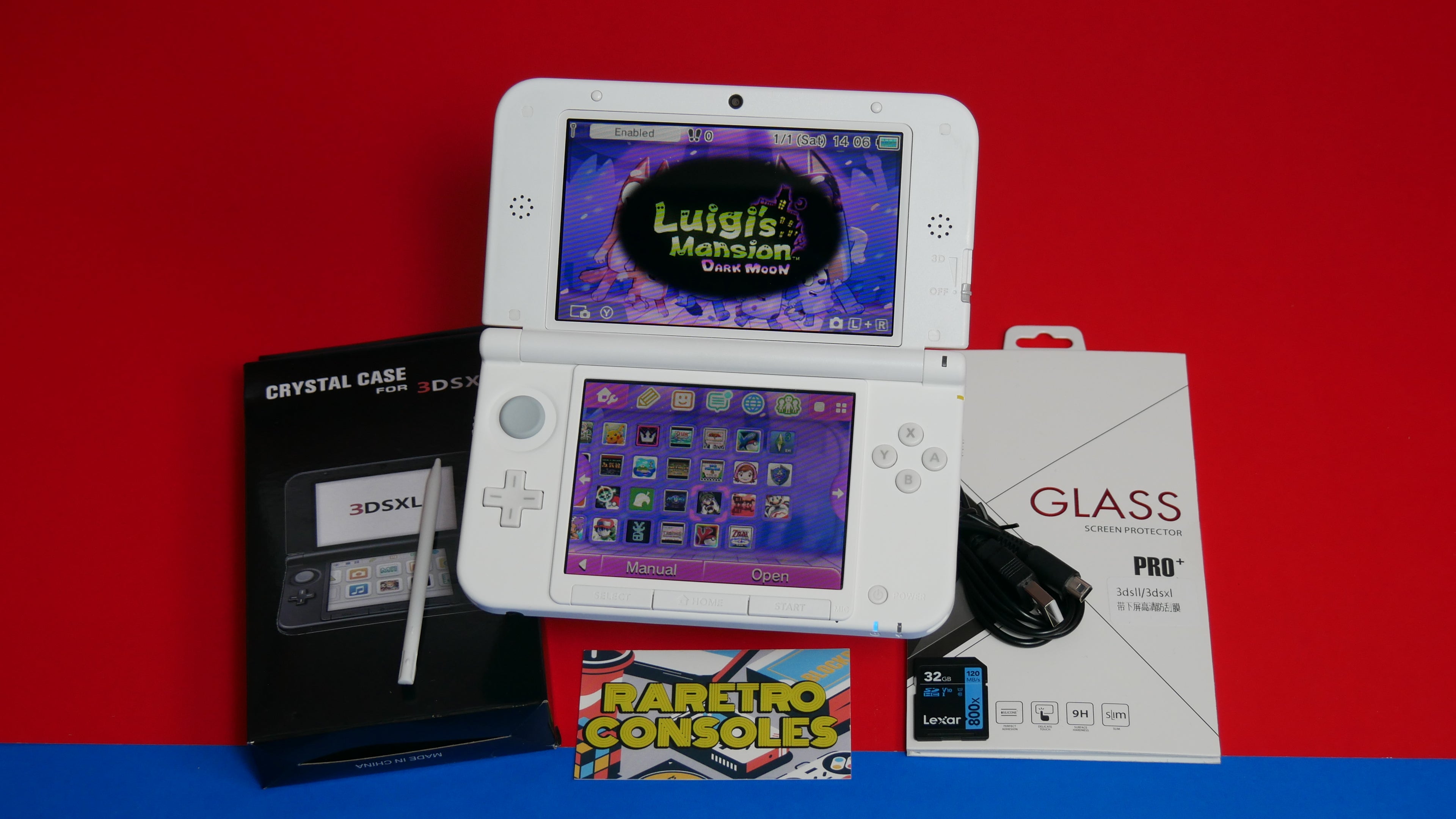 Nintendo 3DS XL in Mint / Light Teal | Raretro Consoles