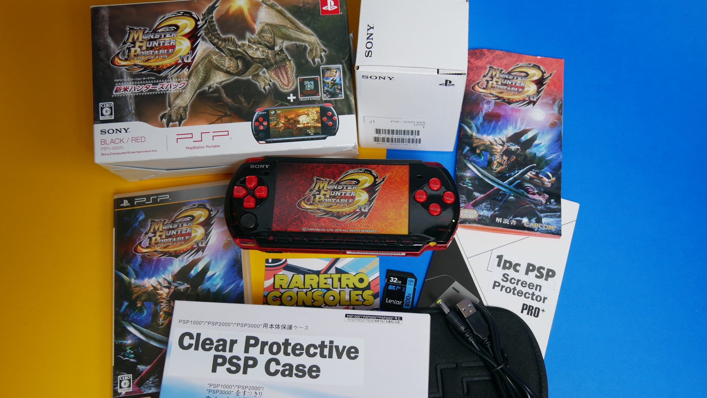 Monster Hunter Portable 3rd Red x Black PSP 3000 With Box