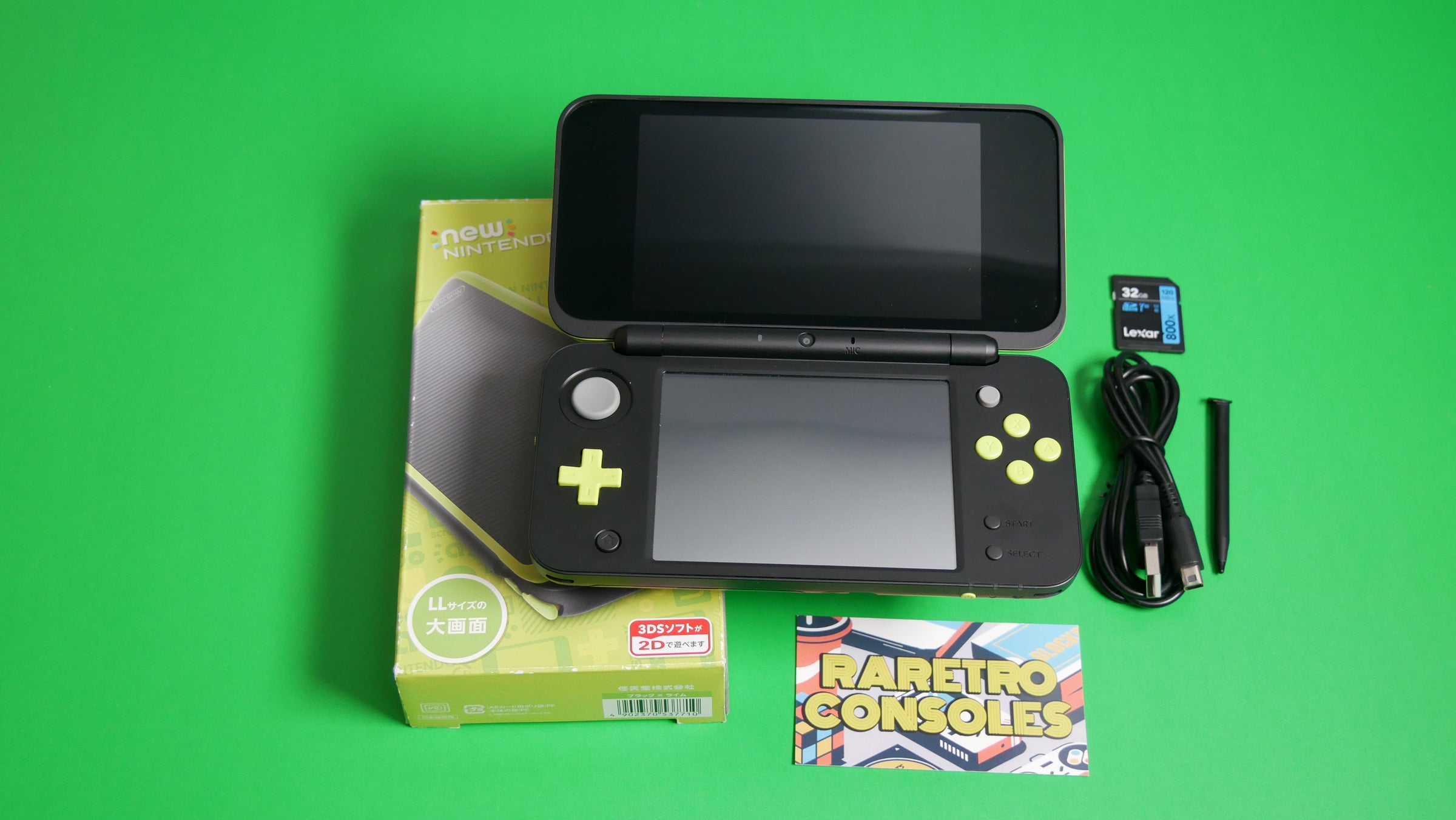 Nintendo New 2DS XL in Lime Green With Box | Raretro Consoles