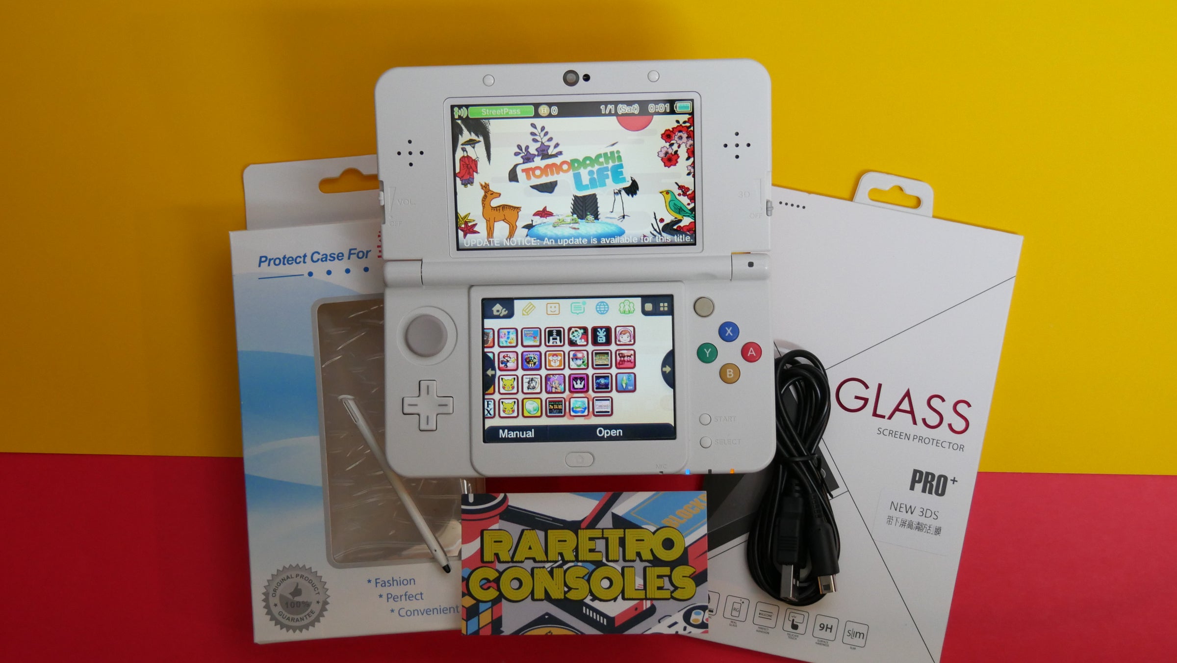 New Nintendo 3DS with No. 043 Red and White Striped Plates