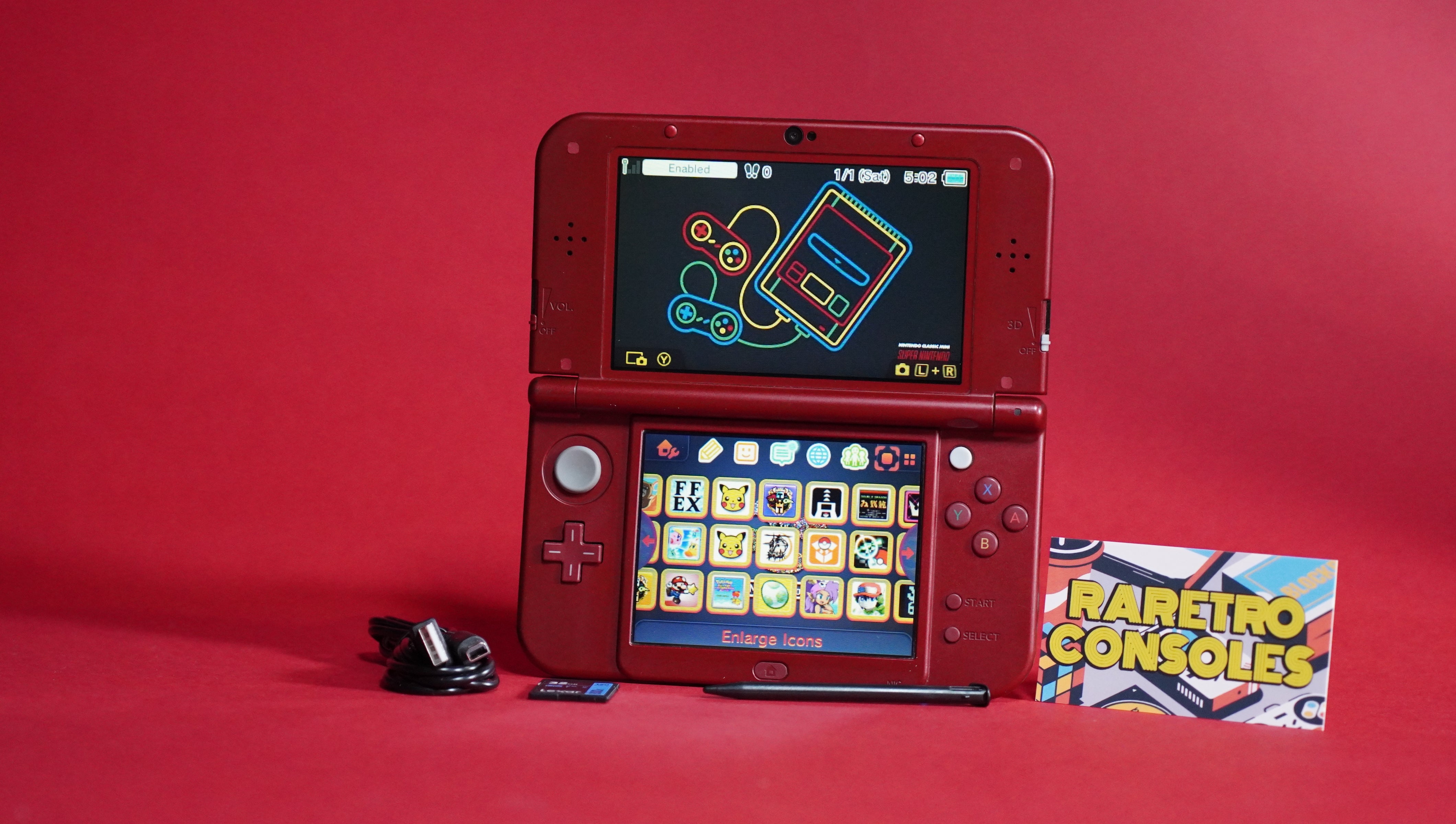 Top IPS New Nintendo 3DS XL in Metallic Red | Raretro Consoles