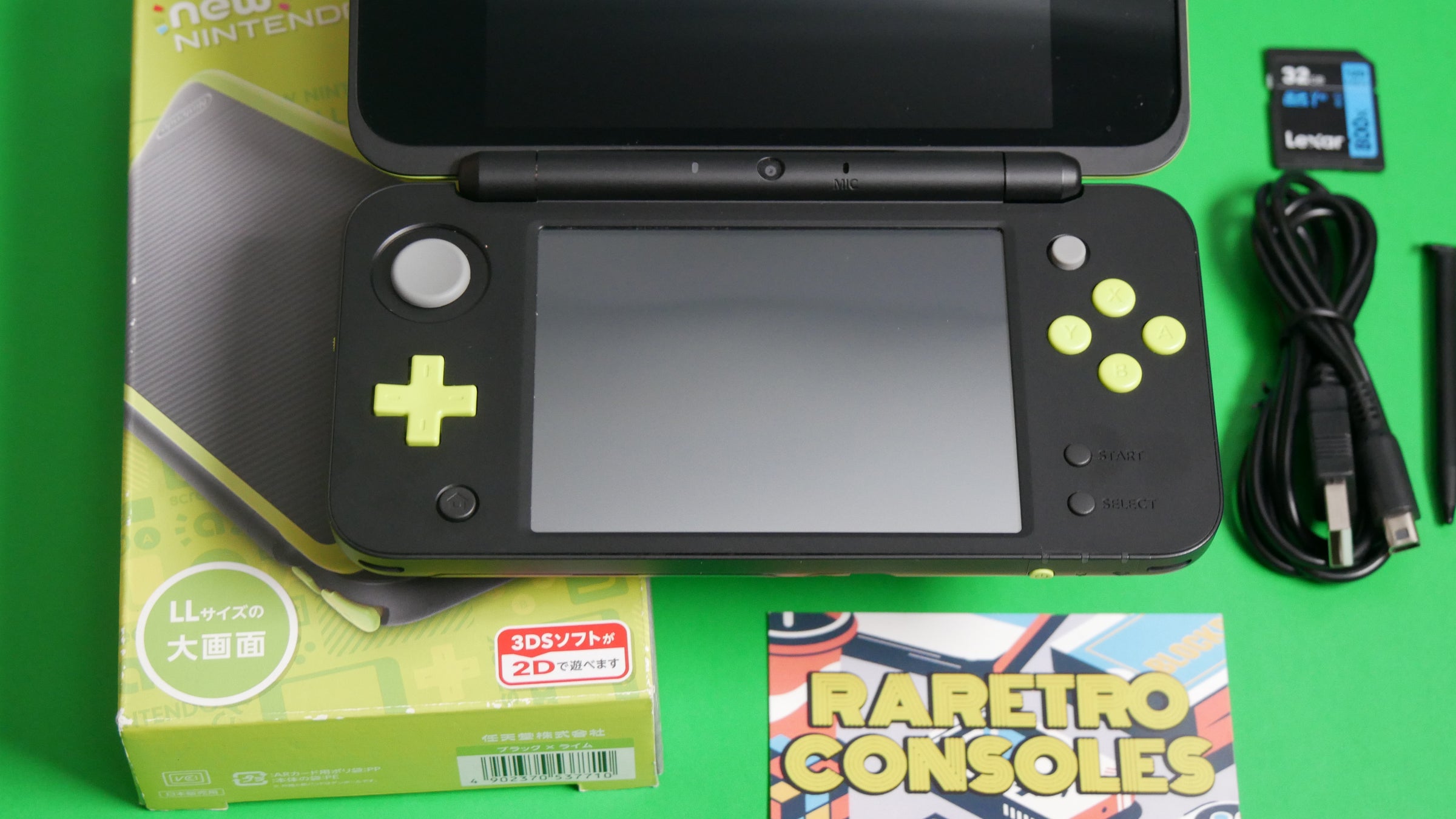 Nintendo New 2DS XL in Lime Green With Box | Raretro Consoles