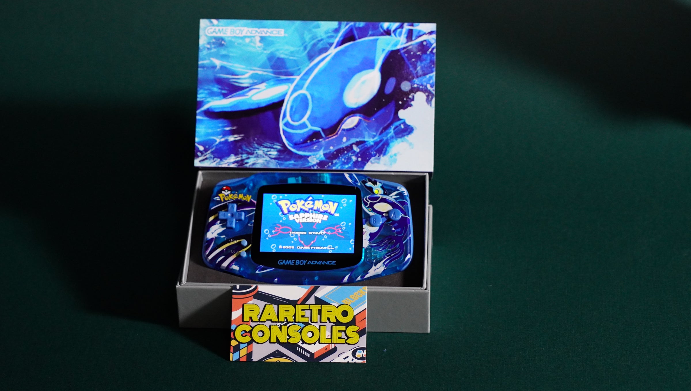 Kyogre Gameboy Advance with IPS V5 Backlight Backlit LCD, Pokémon