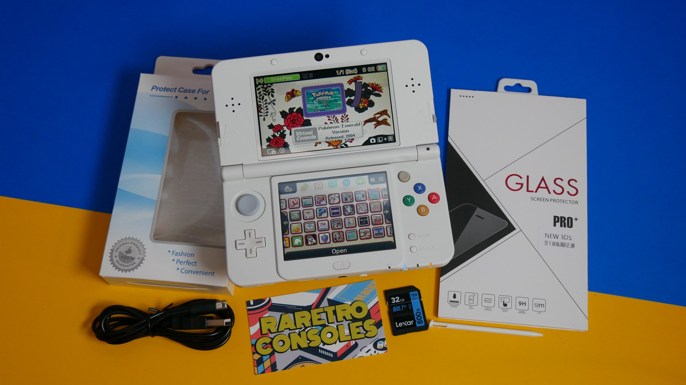 New Nintendo 3DS with No. 064 Colorful Stars Plates | Raretro Consoles