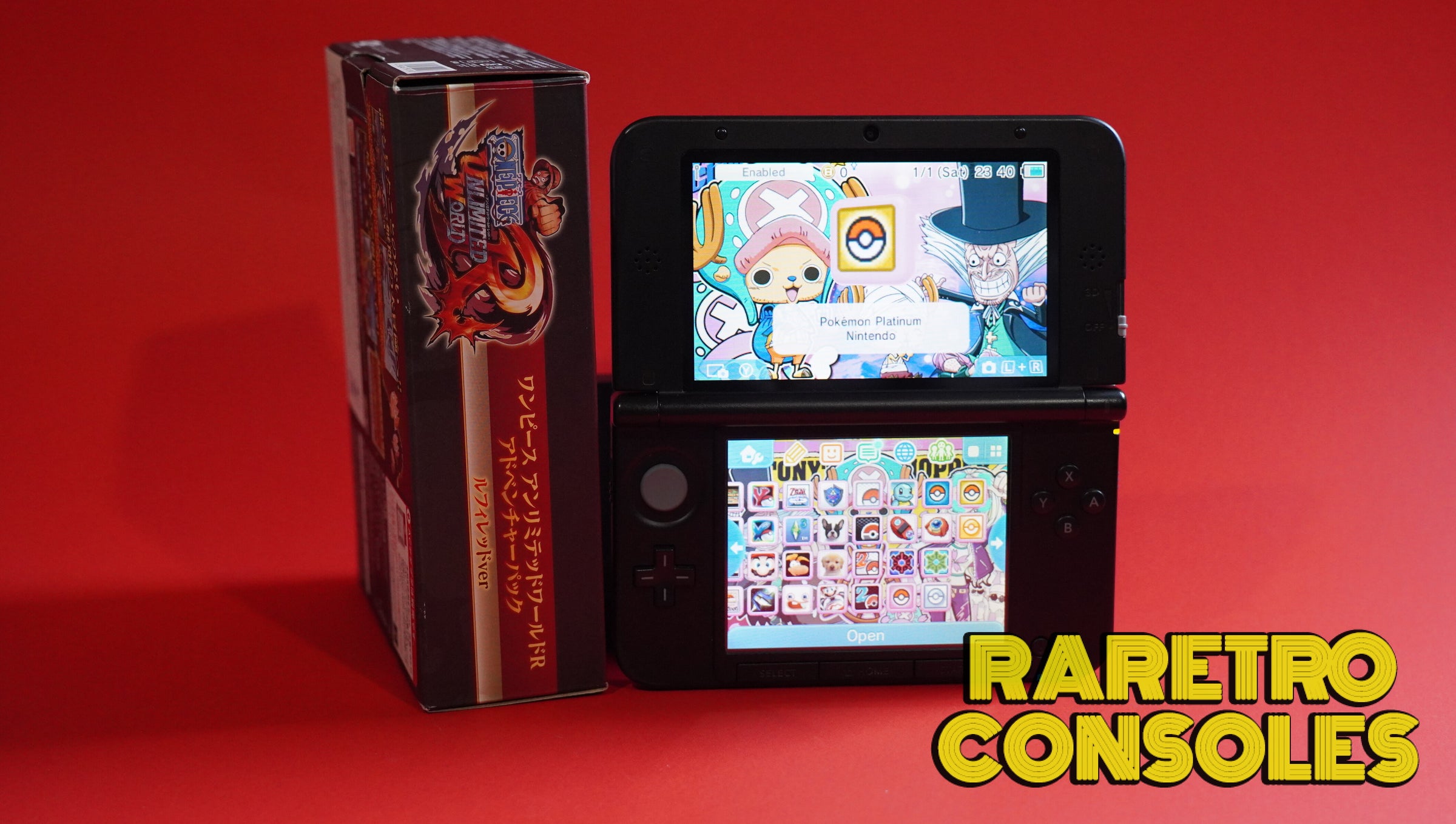 ワンピワース3DSソフト　プラス　3DS本体 Nintendo 3DS XL One Piece Unlimited World Adventure Luffy Red With