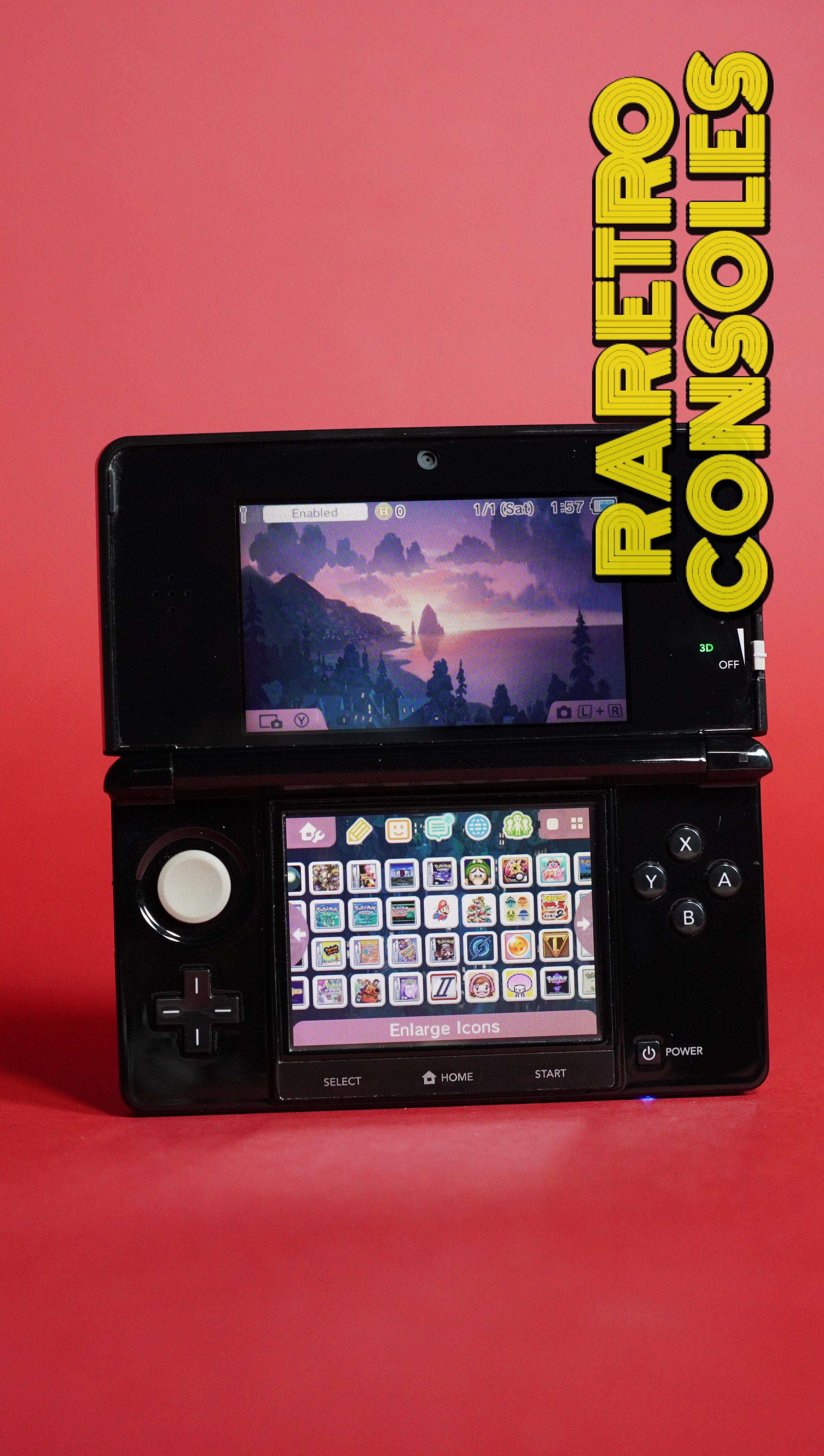 Gloss Clear Black Nintendo 3DS with Box | Raretro Consoles