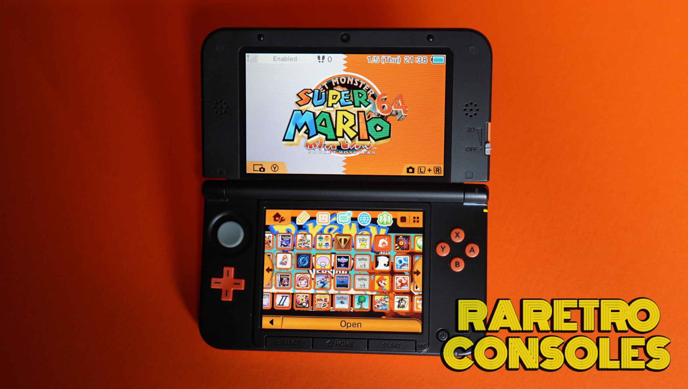 Charizard Orange x Black Nintendo 3DS XL (UV Print) | Raretro Consoles