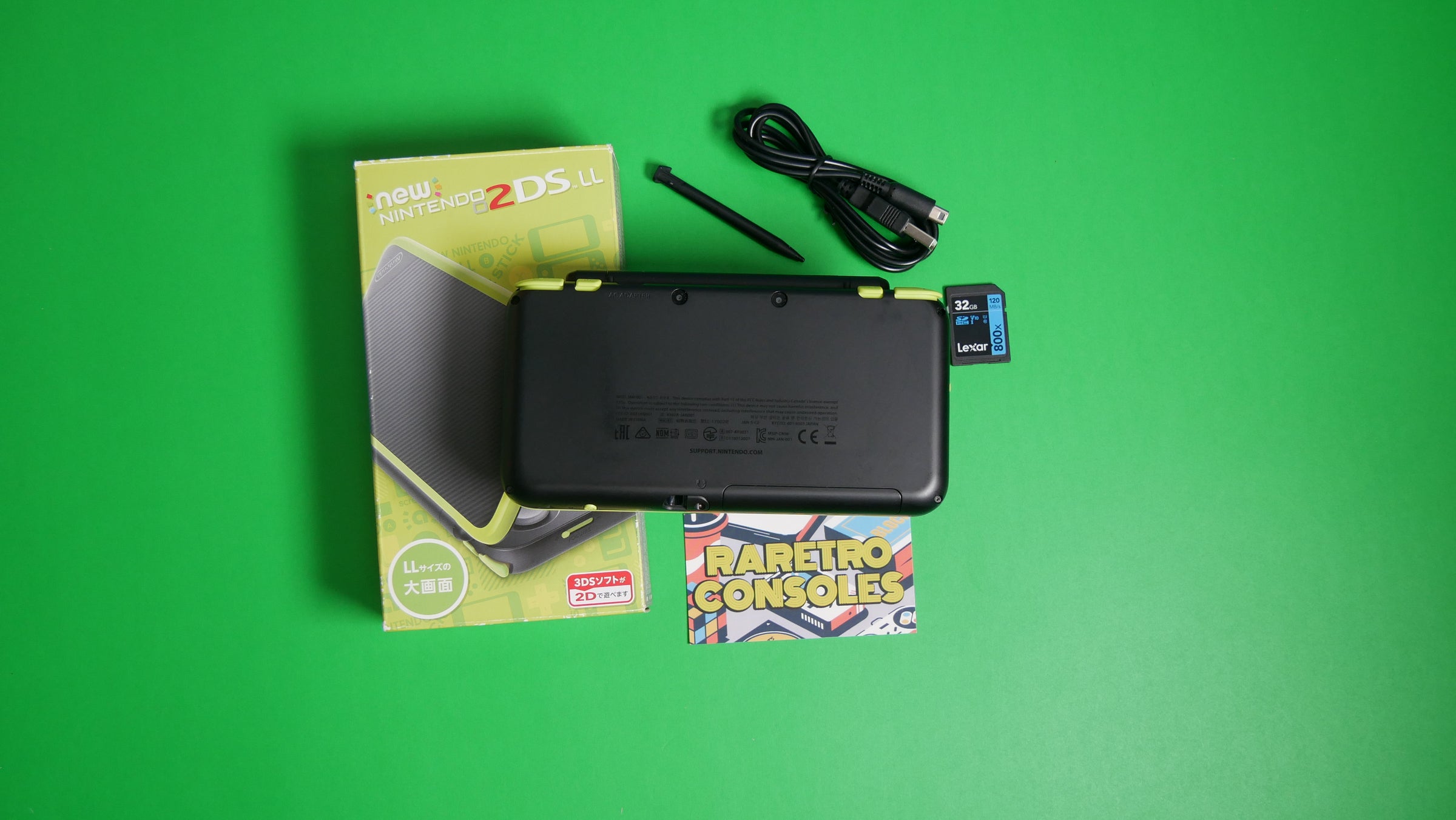 Nintendo New 2DS XL in Lime Green With Box | Raretro Consoles