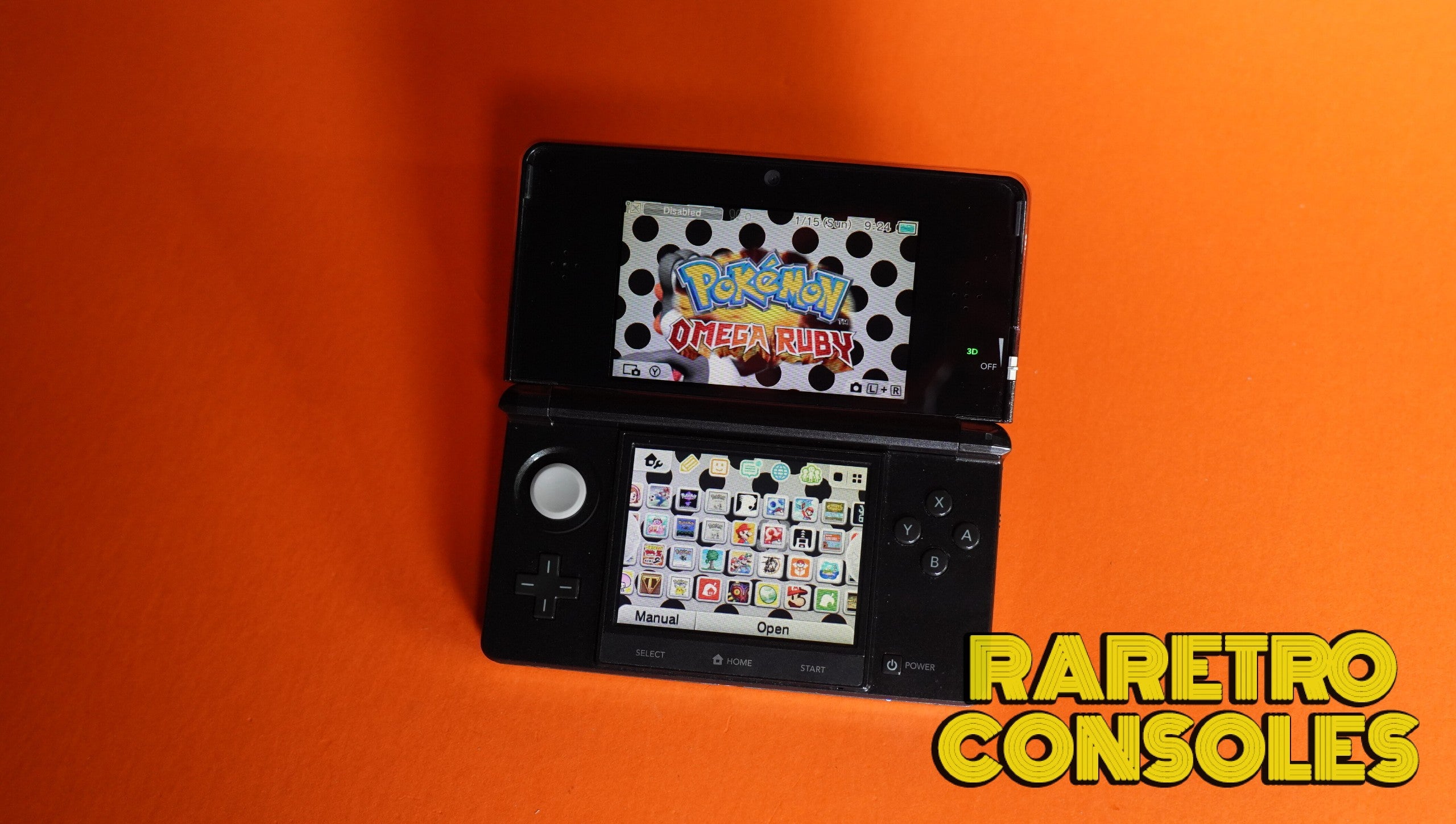 Nintendo 3DS in Cosmo Black with box | Raretro Consoles