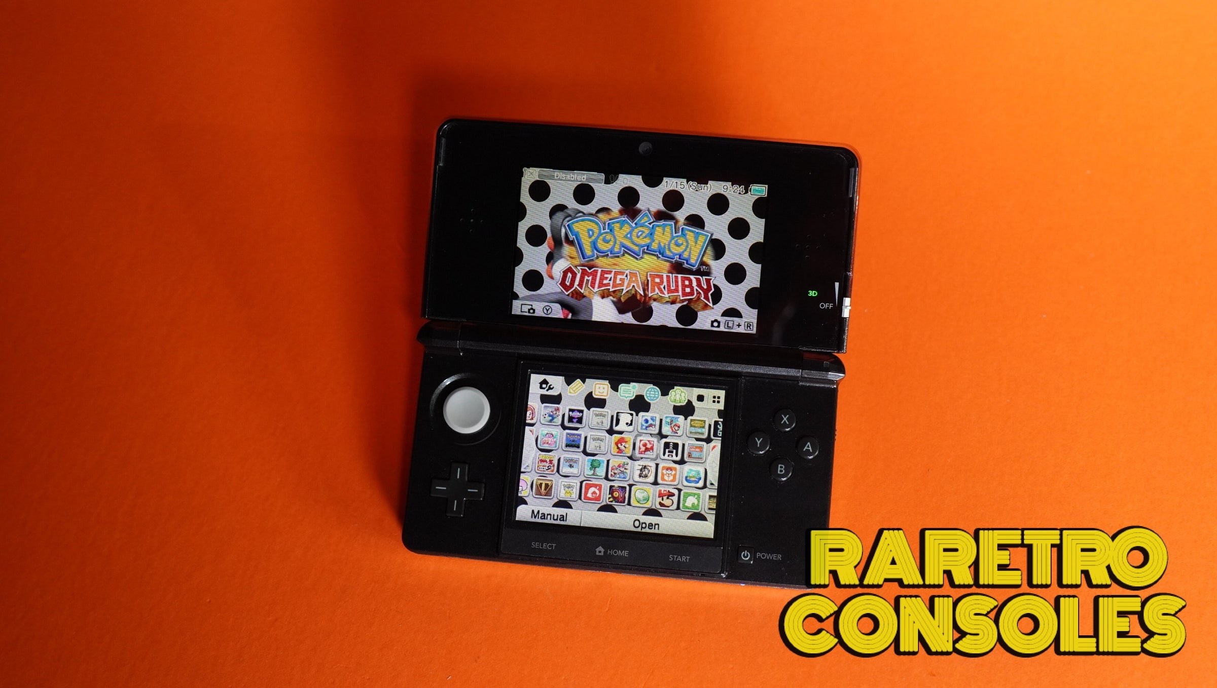 Nintendo 3DS in Cosmo Black with box | Raretro Consoles