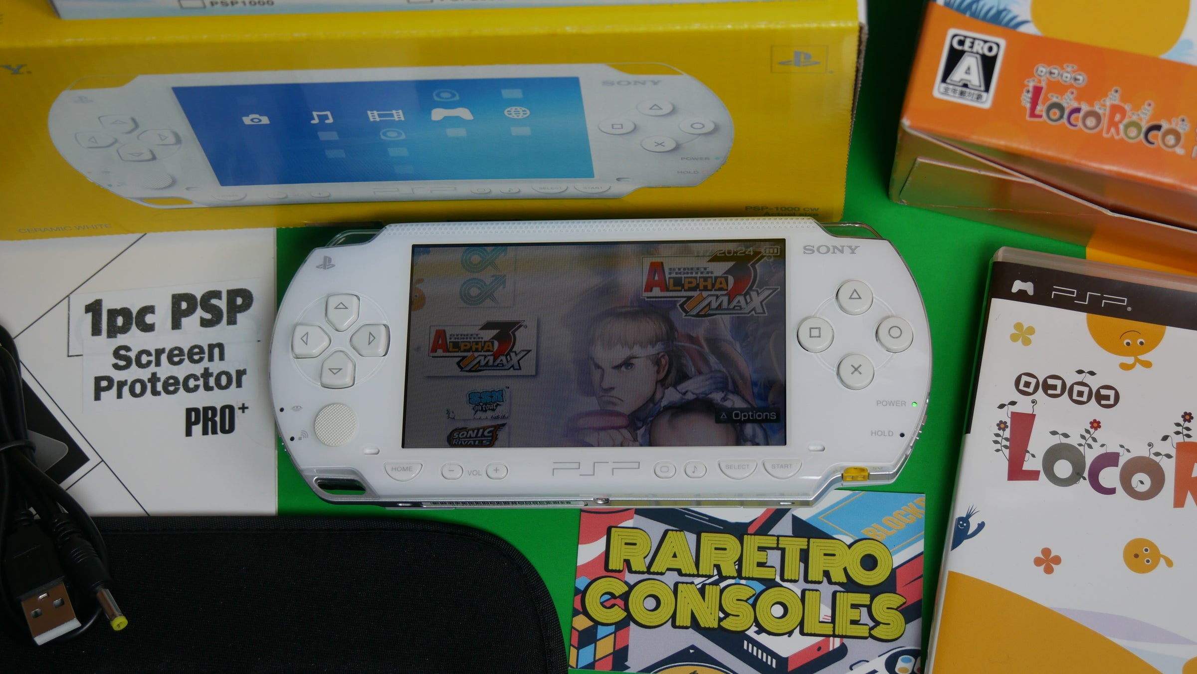 Sony PSP 1000 LocoRoco Bundle in Artic White With Box | Raretro