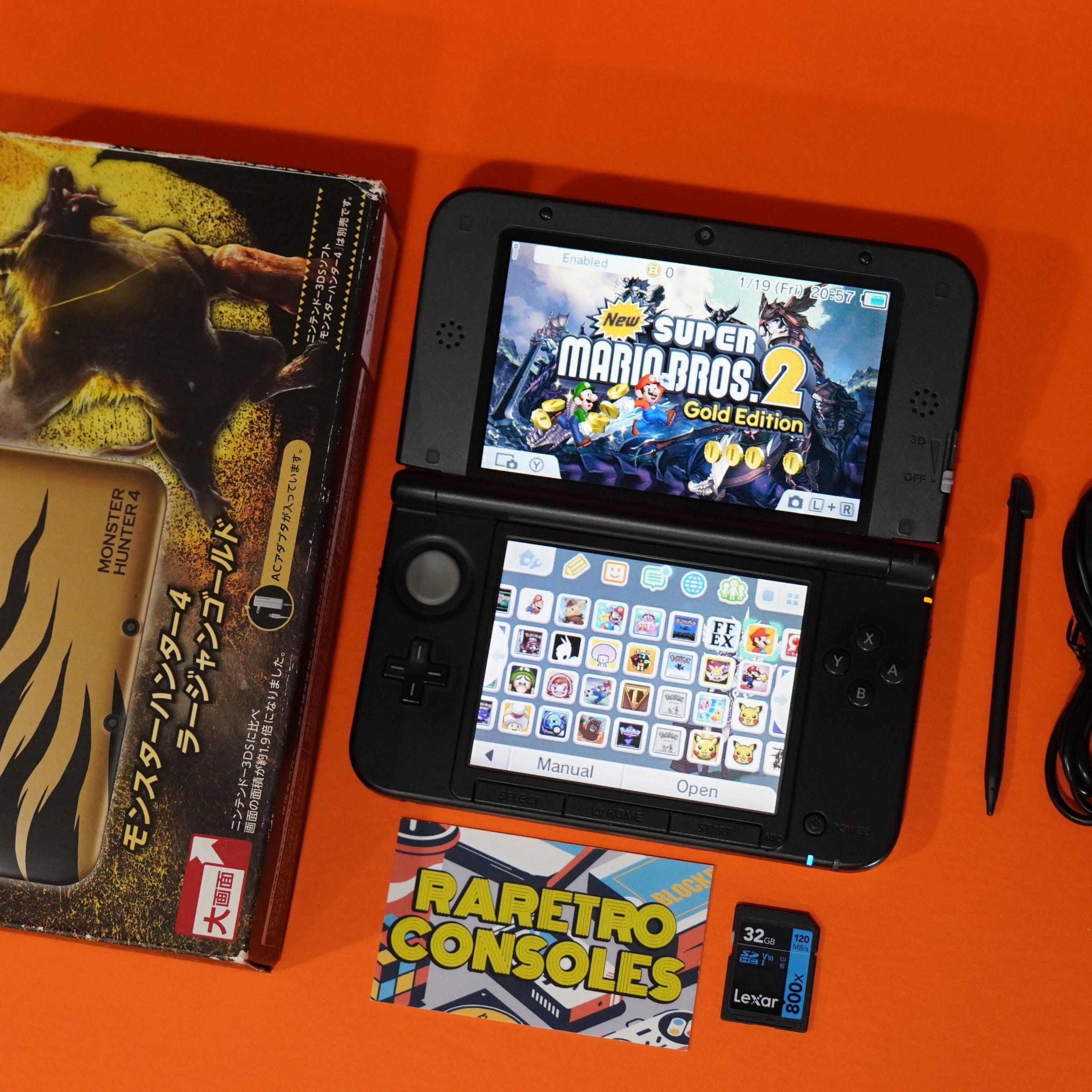 Nintendo 3DS XL Monster Hunter 4 Rajang Gold with box | Raretro