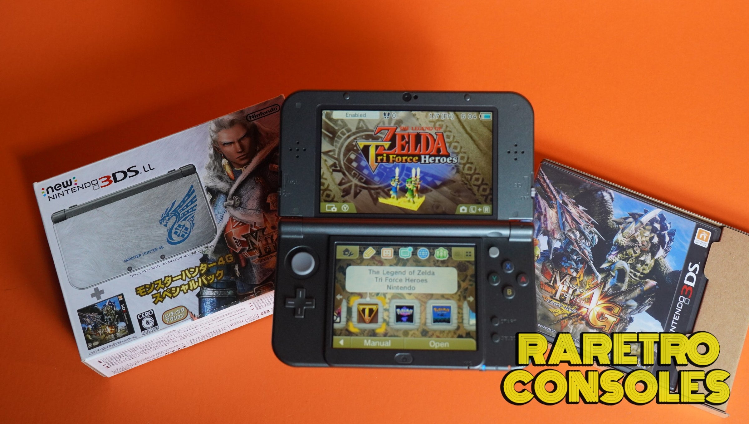 Dual IPS Nintendo New 3DS XL Monster Hunter 4G with Original Box