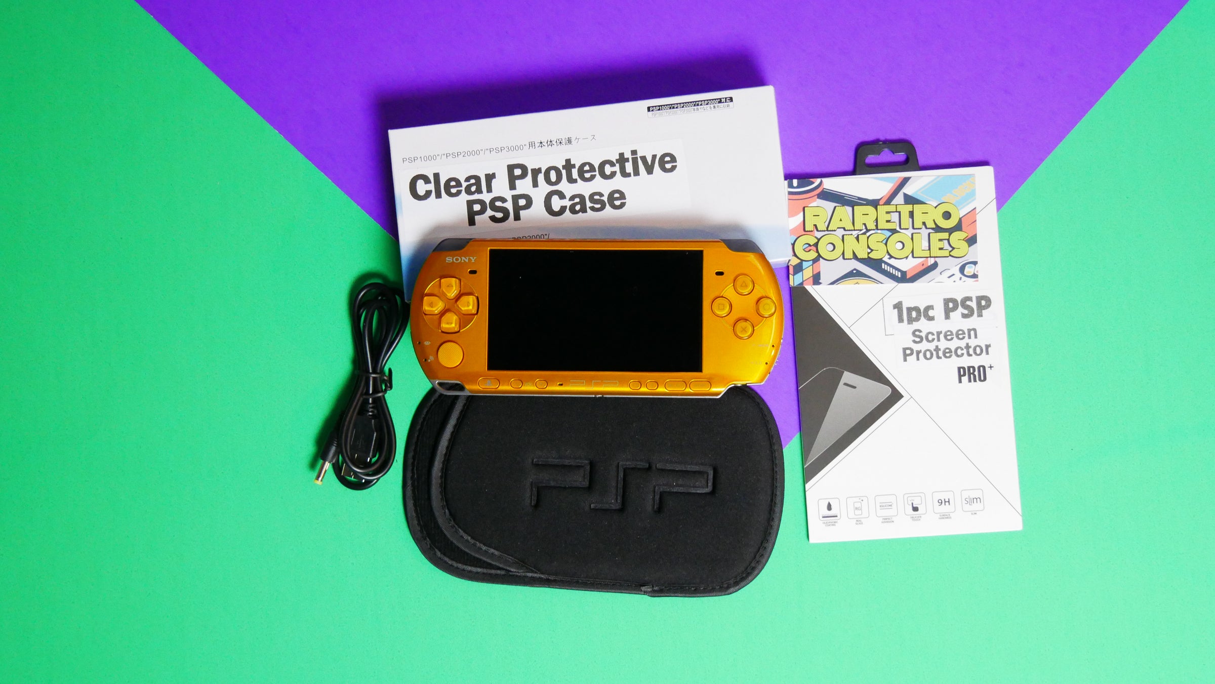 Yellow Sony Playstation Portable PSP 3000 | Raretro Consoles