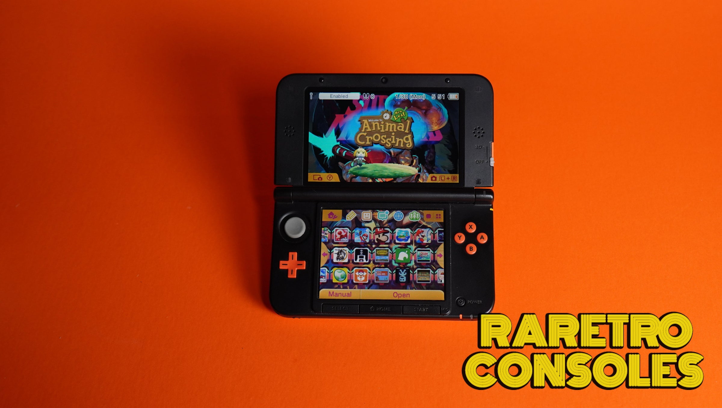 ニンテンドー3DS - みかん Orange x Black Nintendo 3DS XL | Raretro Consoles