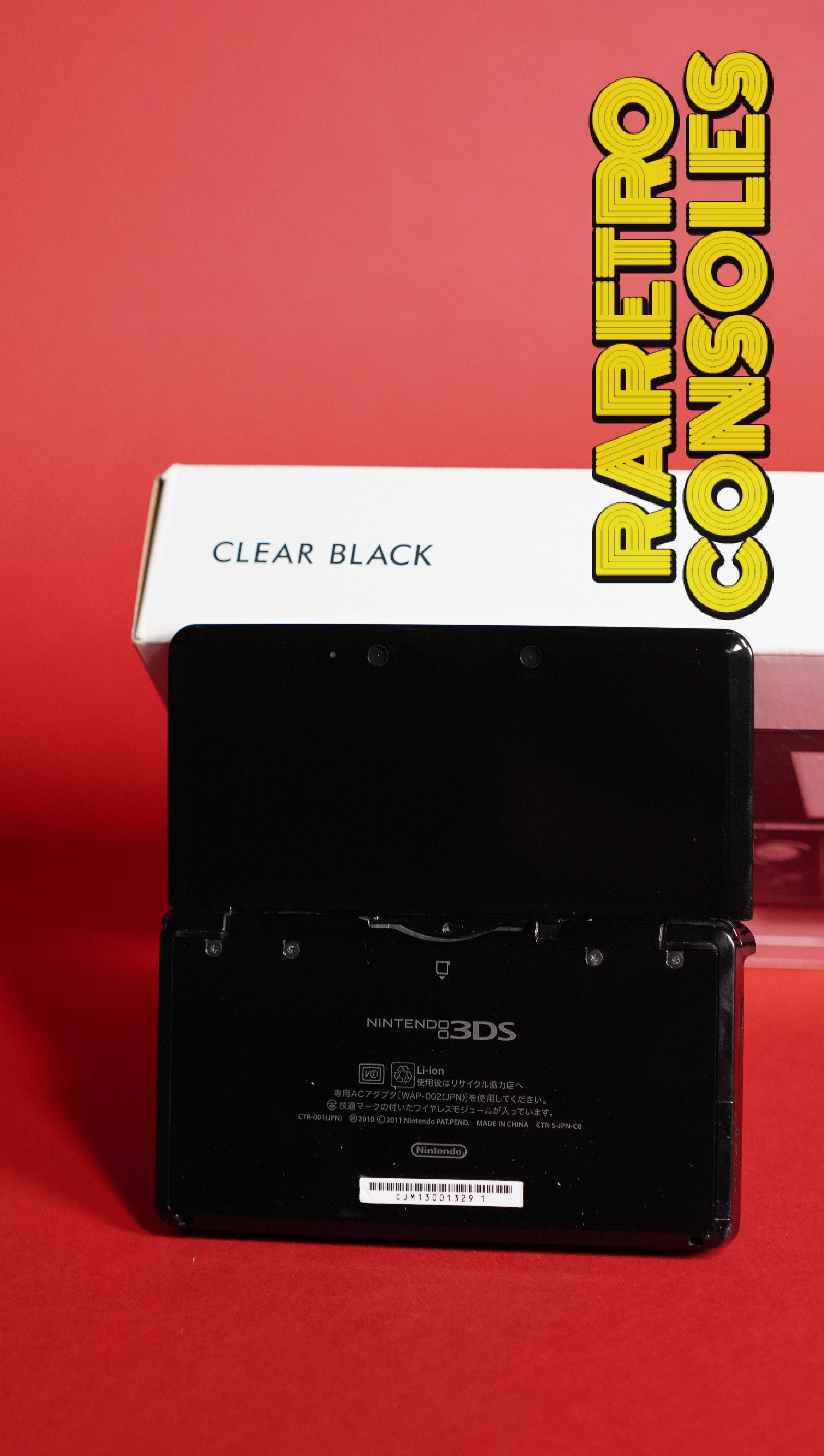 Gloss Clear Black Nintendo 3DS with Box | Raretro Consoles