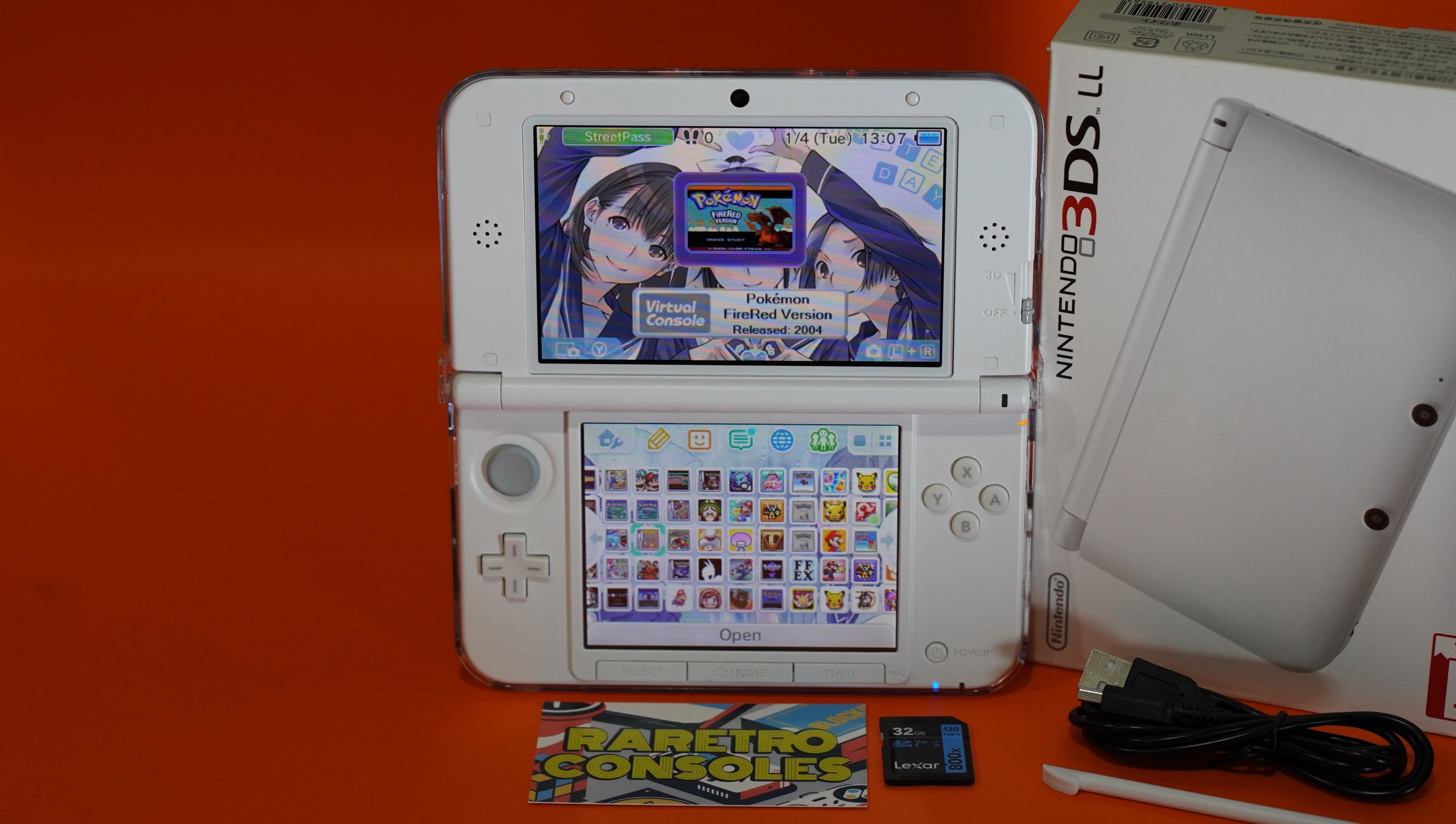 White Nintendo 3DS XL with Custom Love Plus+ Nene Shell | Raretro