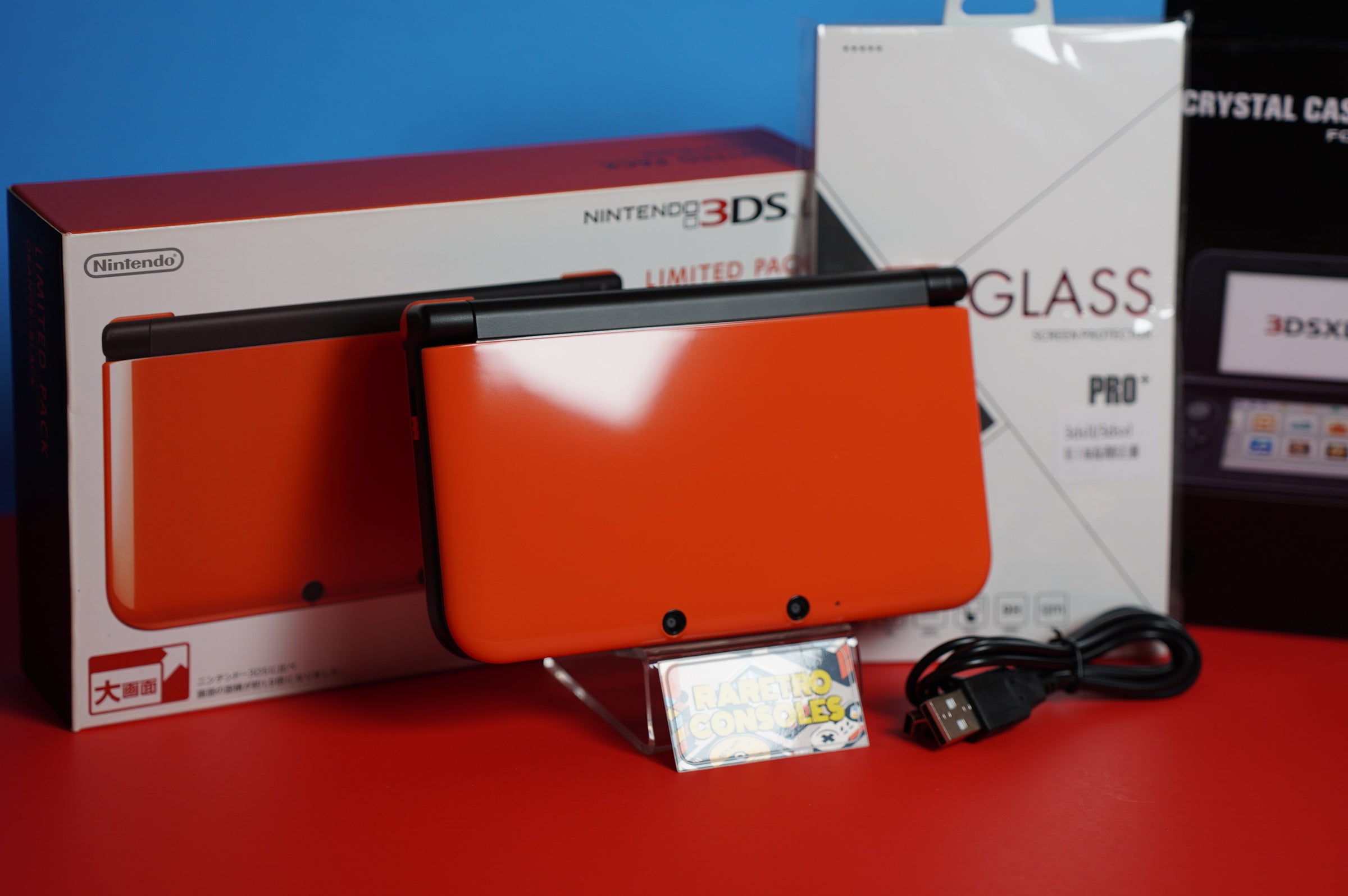 Nintendo 3DS XL in Orange X Black With Box Japanese