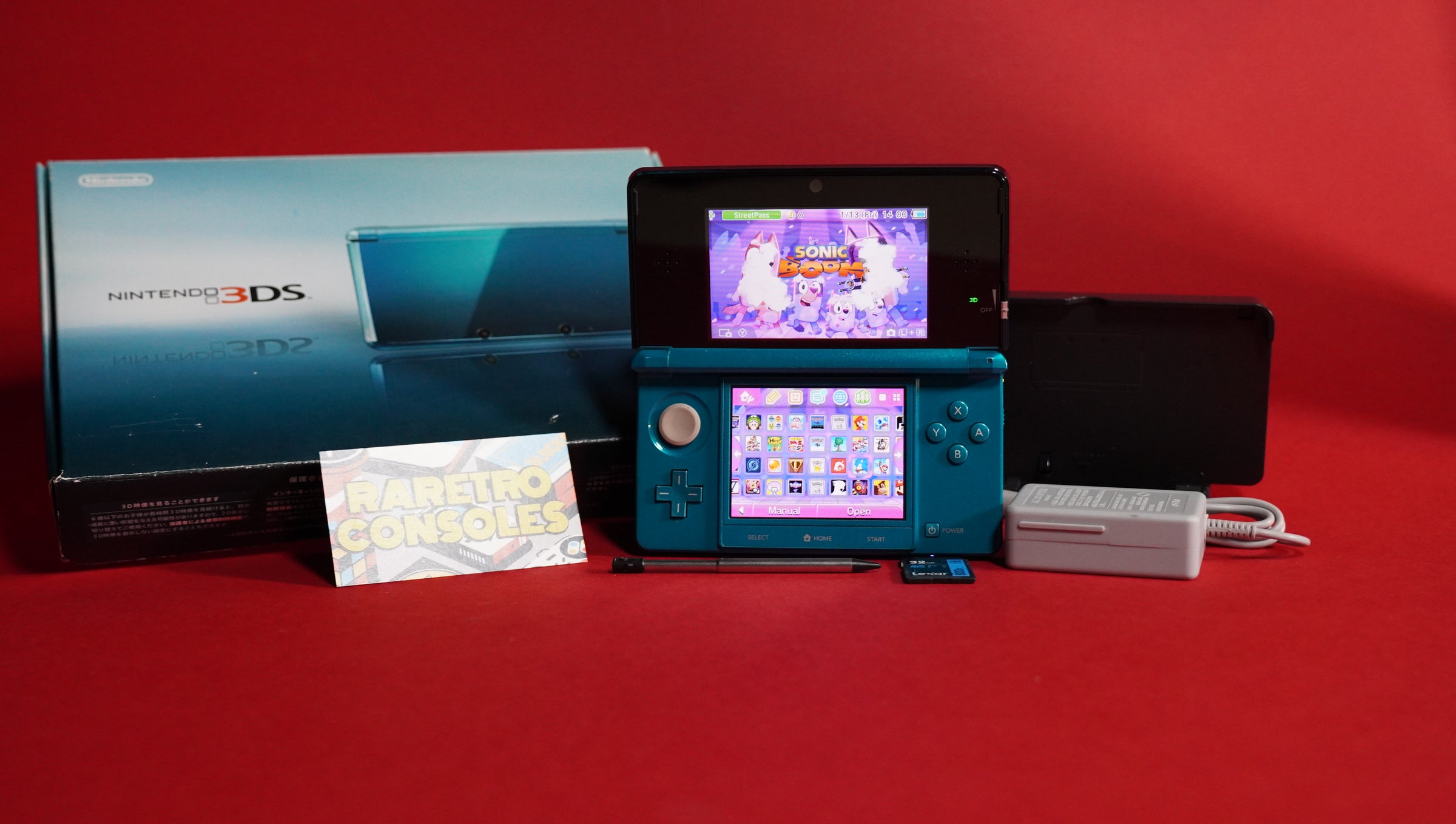Aqua Nintendo 3DS with Original Box | Raretro Consoles