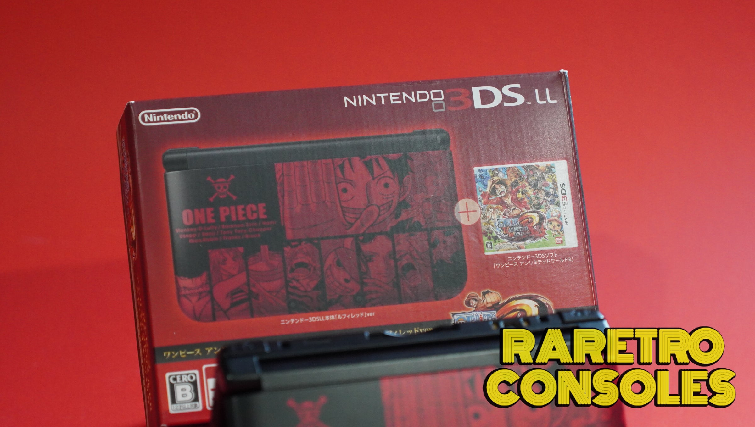 Nintendo 3DS XL One Piece Unlimited World Adventure Luffy Red With