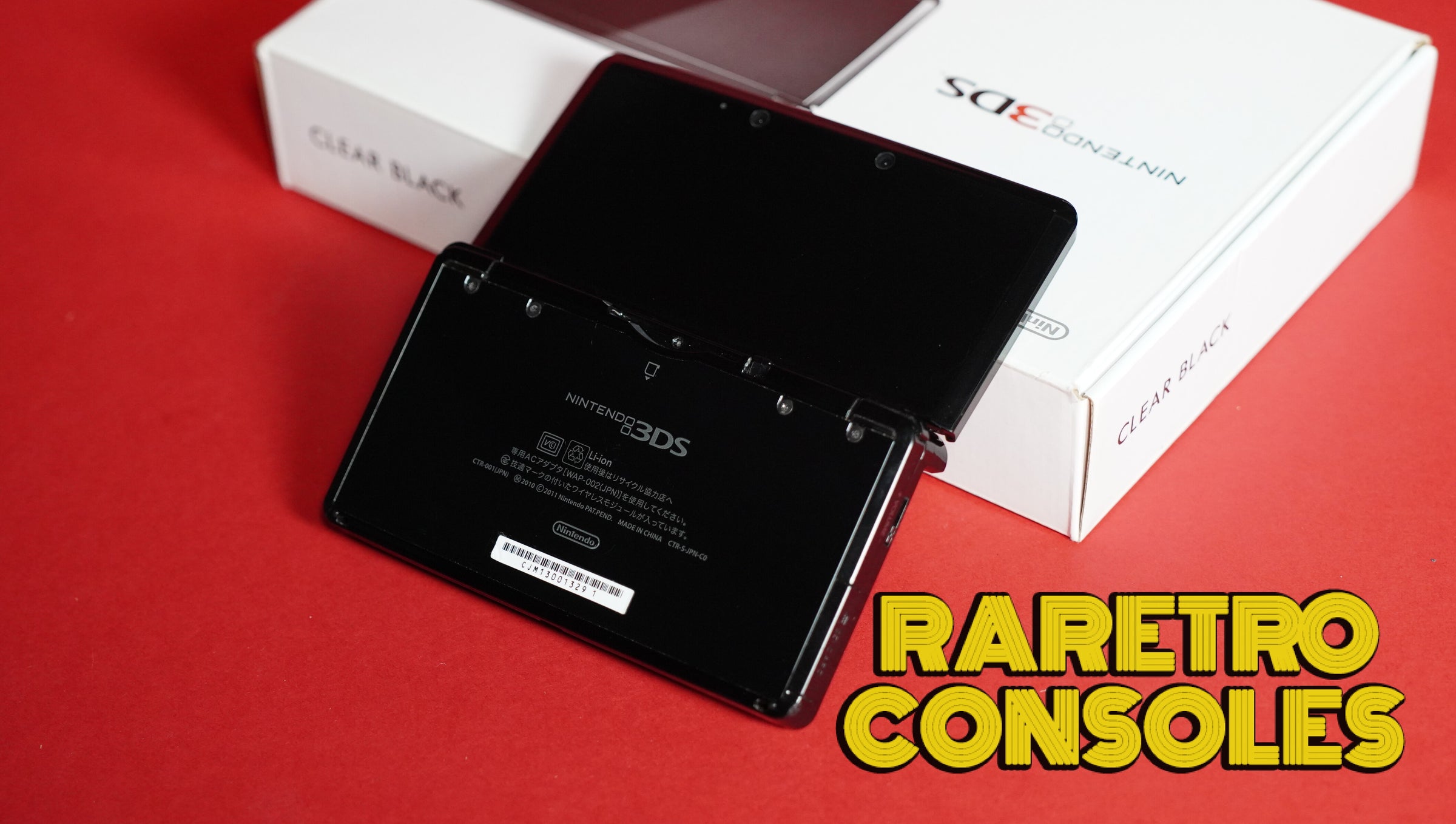 Gloss Clear Black Nintendo 3DS with Box | Raretro Consoles